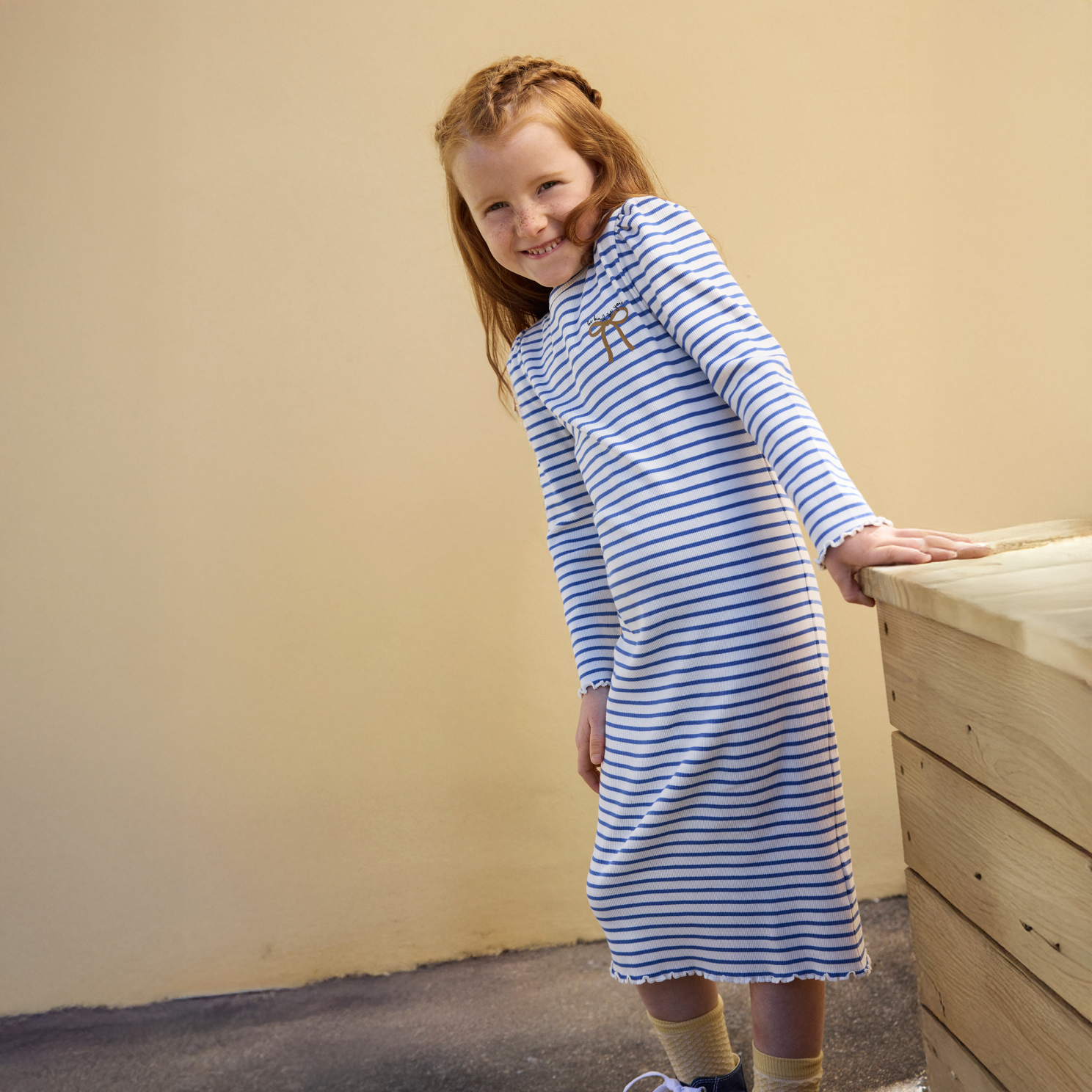 Minymo Pige Kjole i økologisk bomuld - Dutch Blue