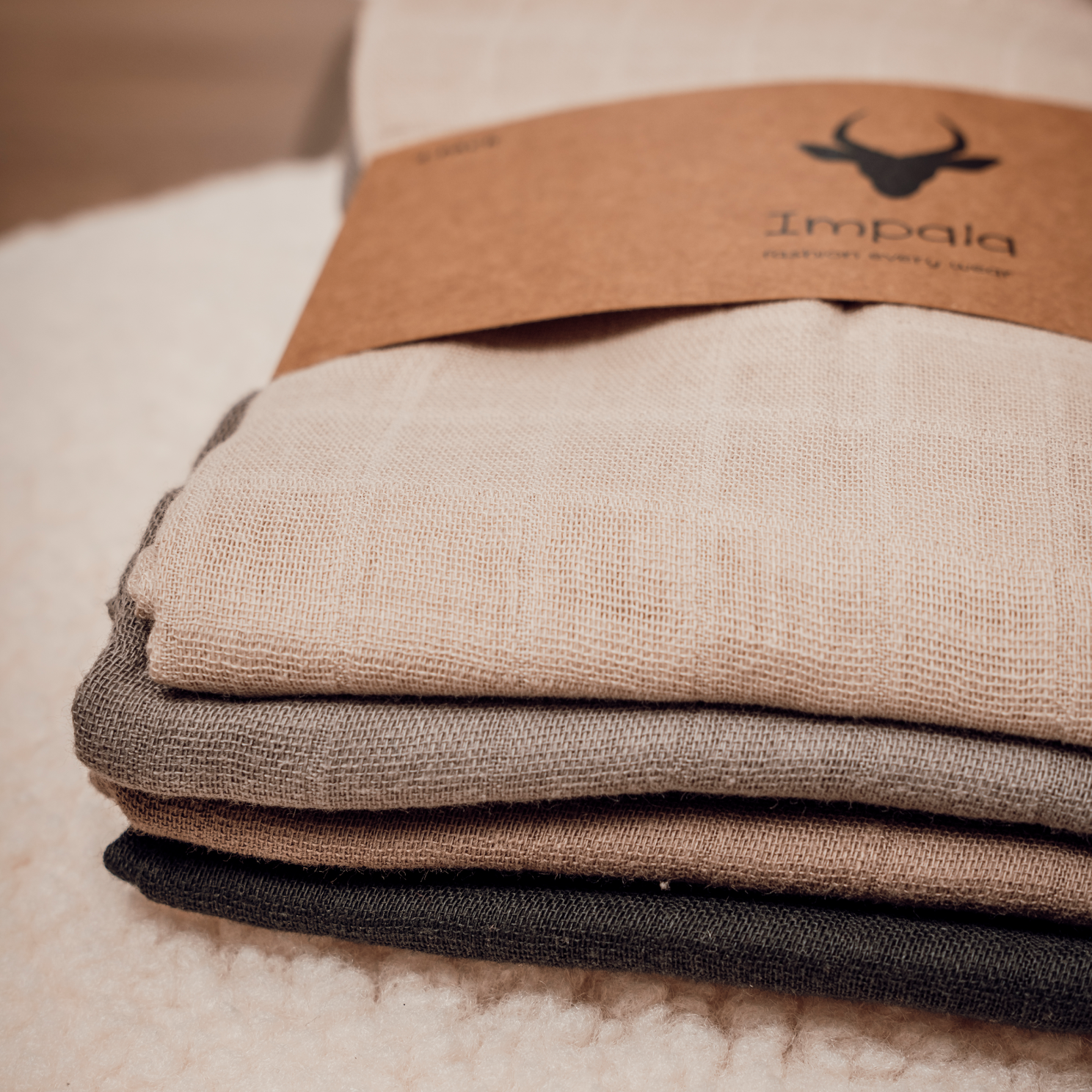 Impala Muslin Baby Stofble - Unisex Colour 4 Pack
