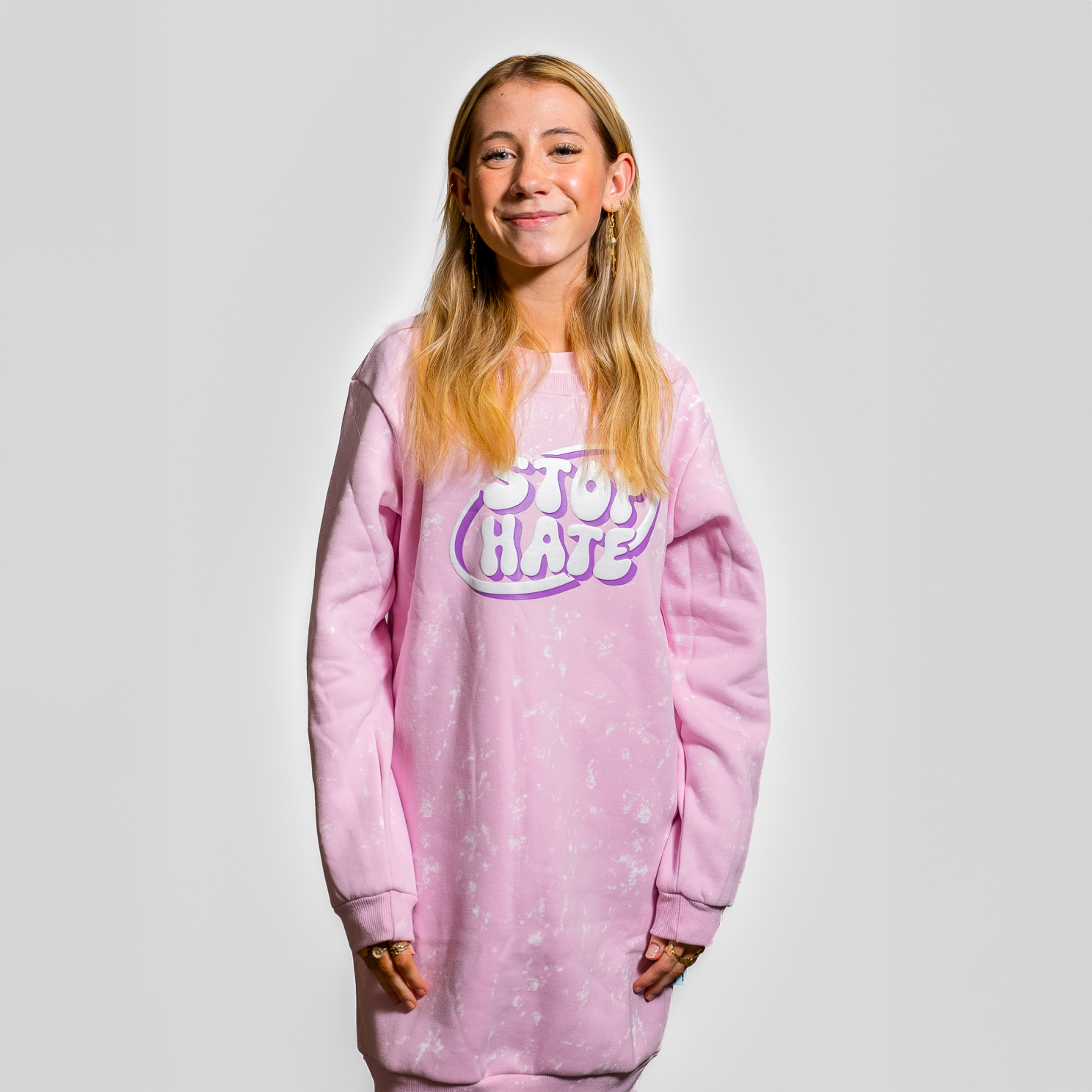 FirstGrade Naja Münster - Stop Hate Pige Sweatkjole - Lyserød