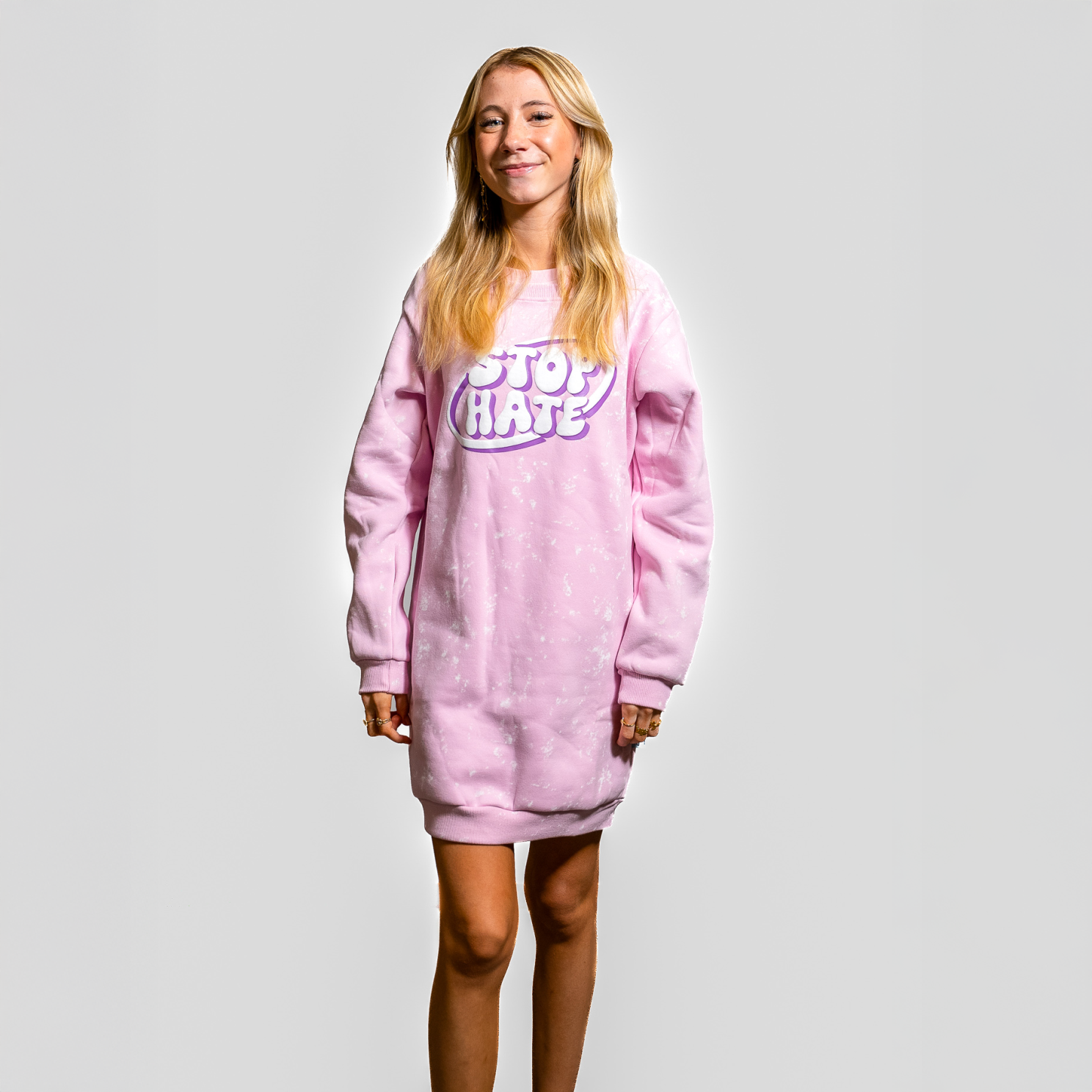 FirstGrade Naja Münster - Stop Hate Pige Sweatkjole - Lyserød
