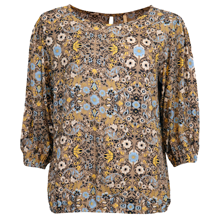 Cassiopeia Finella Dame Bluse Plus Size - Sand Combi