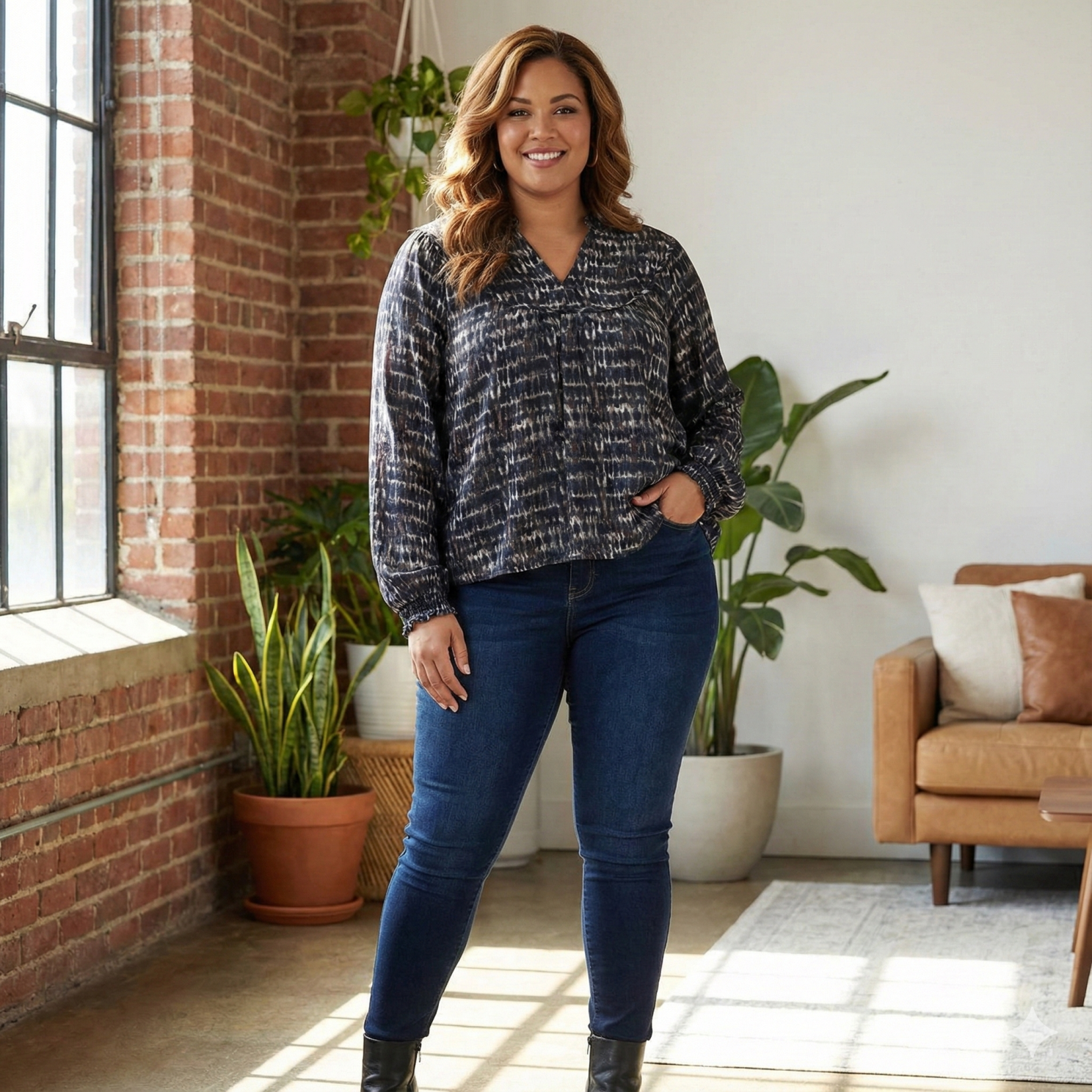 ZbyZ Dame Bluse - Navy Combo