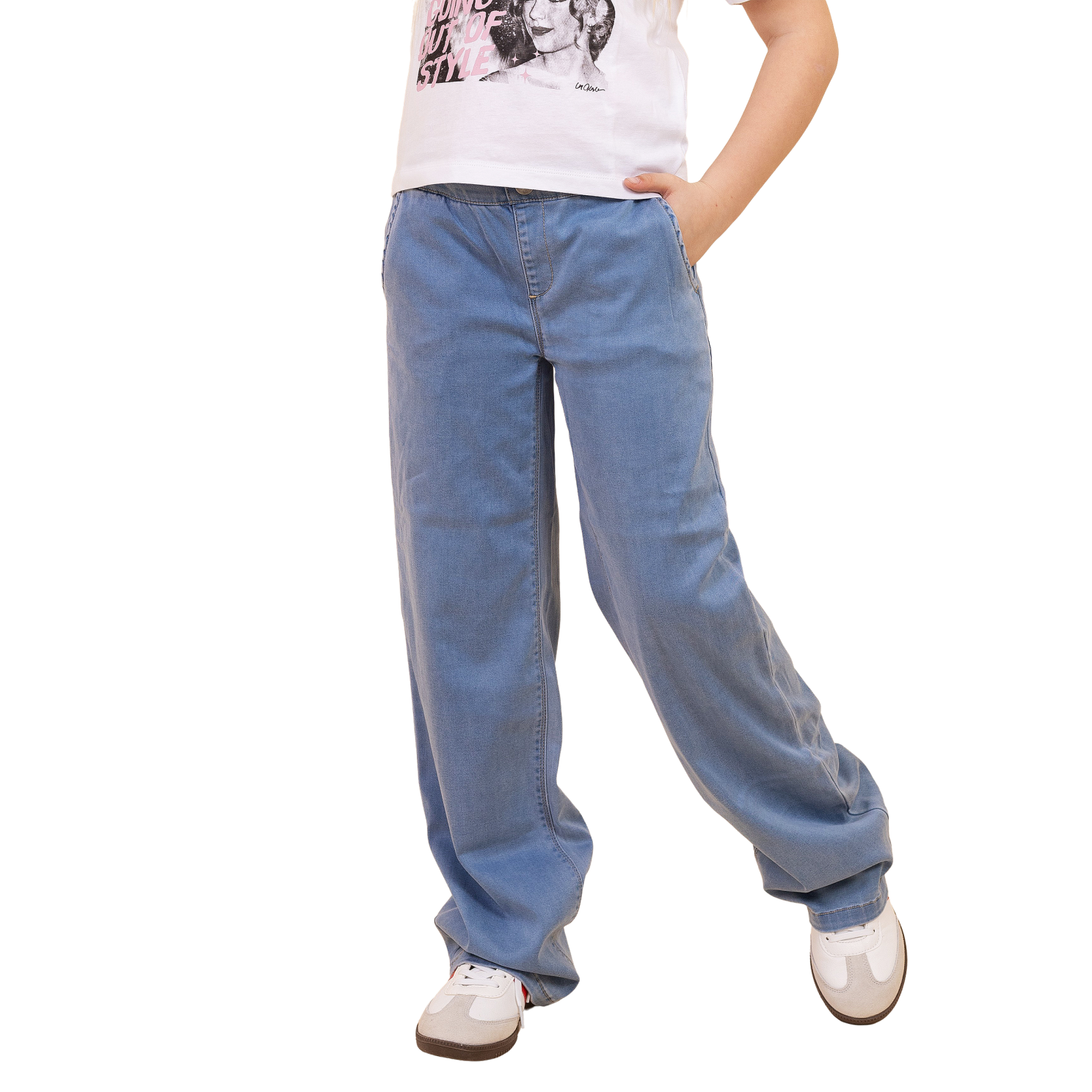 Guppy Salli Pige Jeans - Light Blue Denim