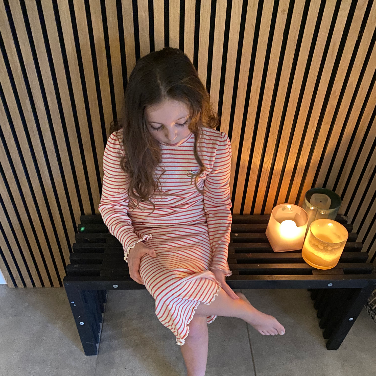 Minymo Pige Kjole i økologisk bomuld - Spiced Coral