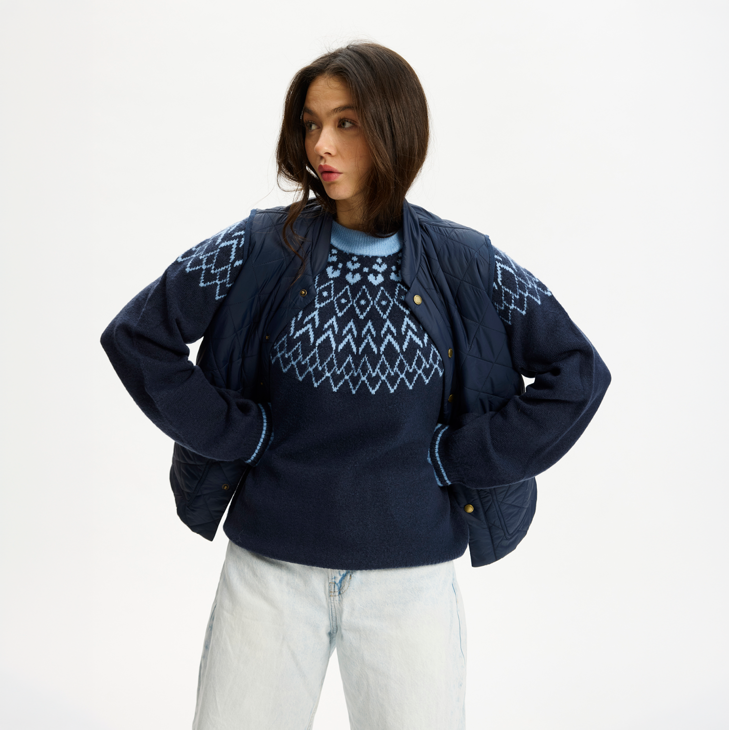 Nordic Project 18 Jasmin Dame Striktrøje - TOTAL ECLIPSE