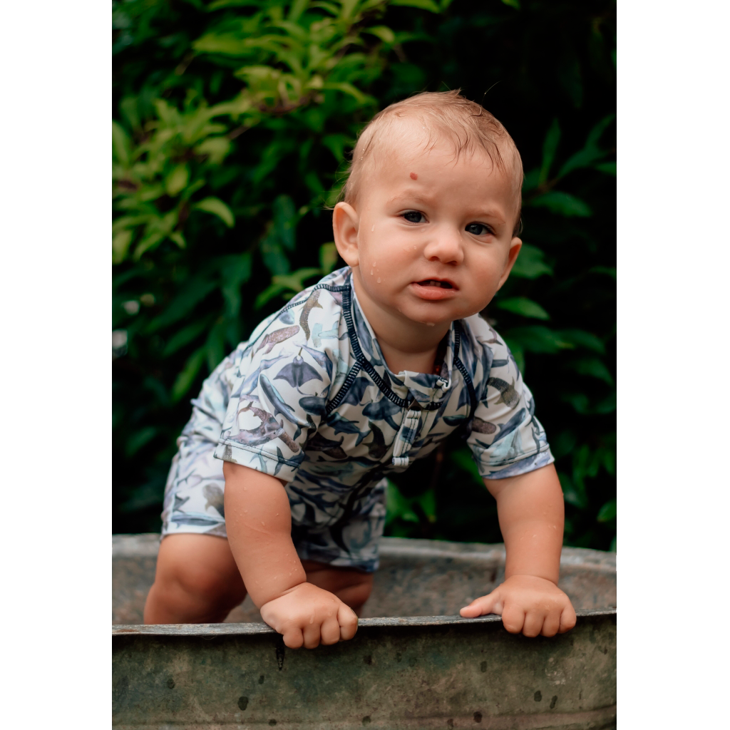 Mikk-line Børne Badeheldragt UV 50+ - Metal