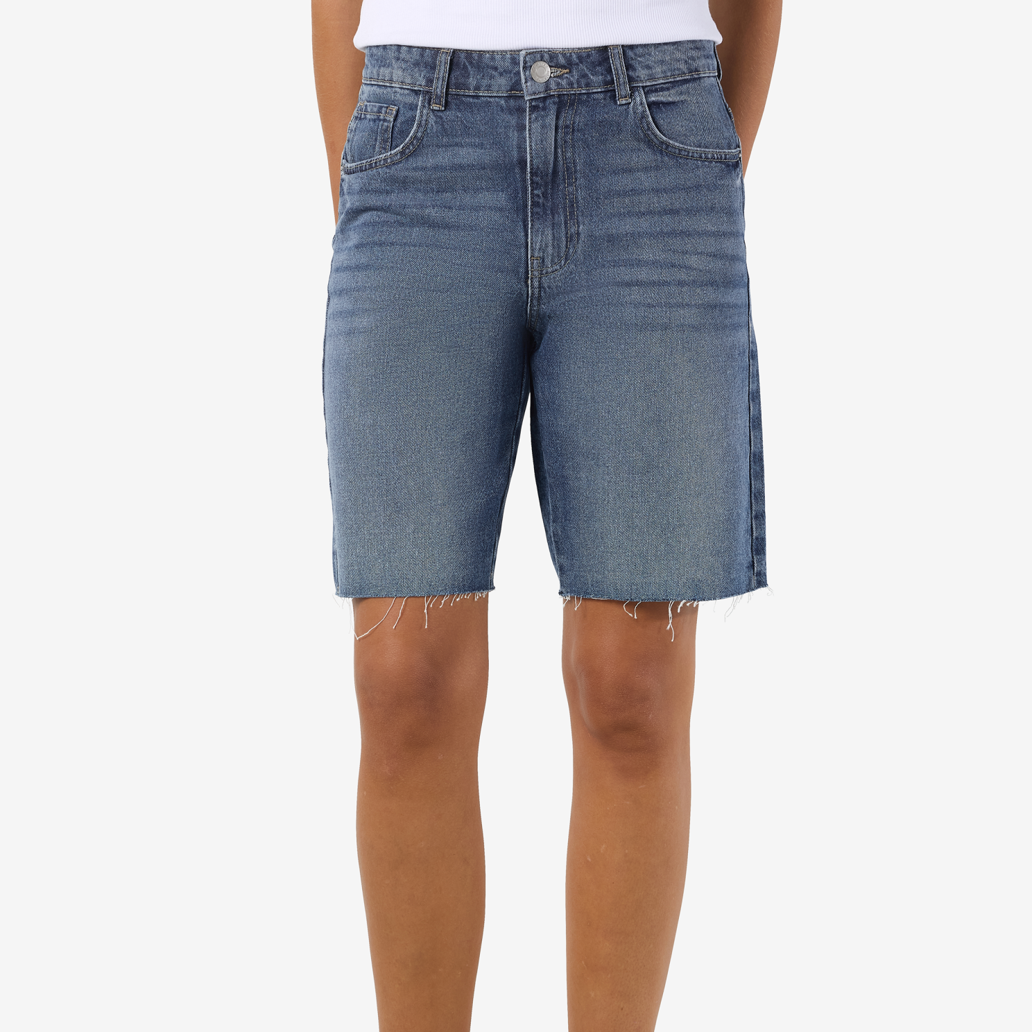 Noisy May Holla Dame Shorts - Medium Blue Denim