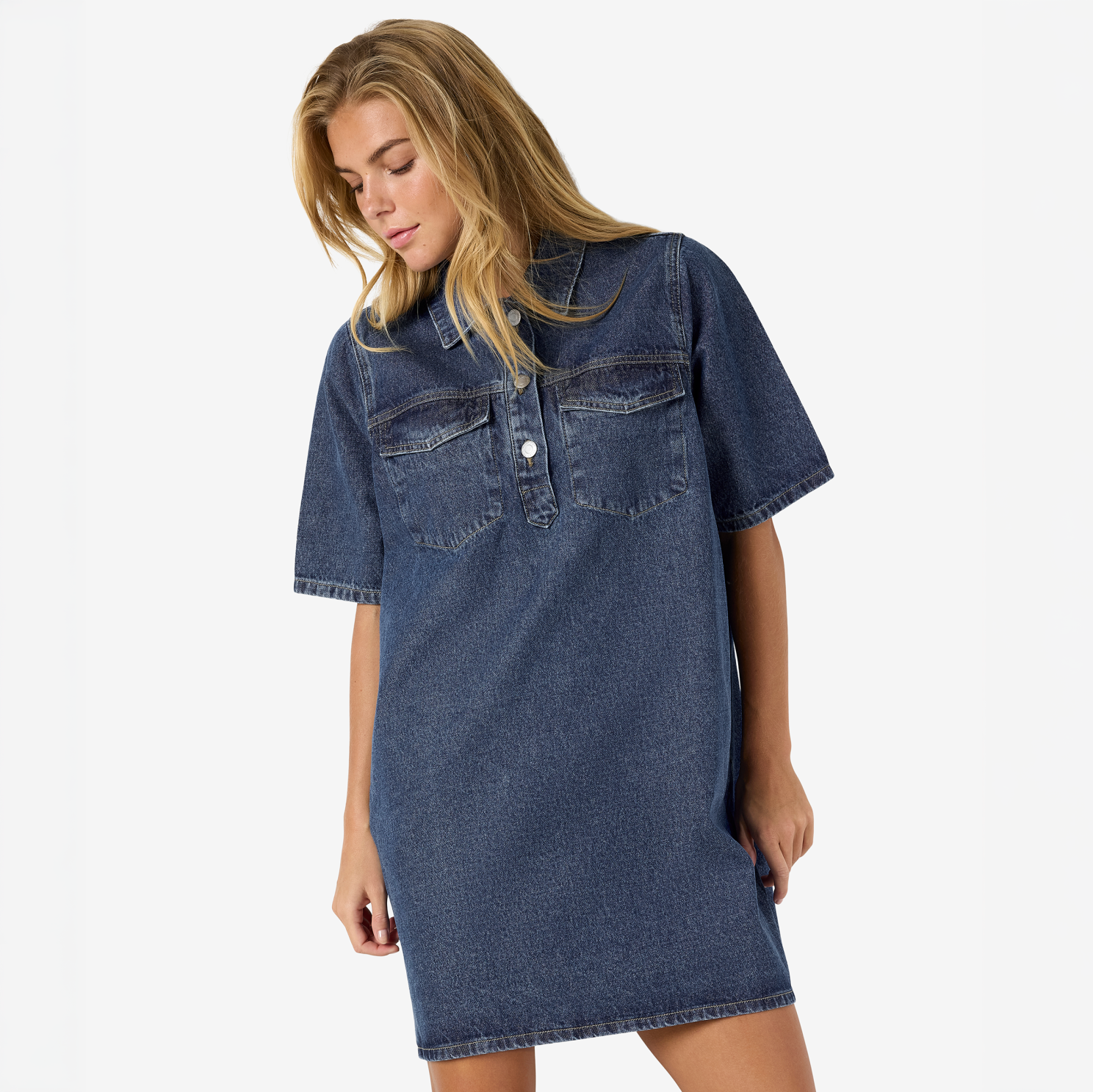 Noisy May INDIE Dame Kjole - Medium Blue Denim