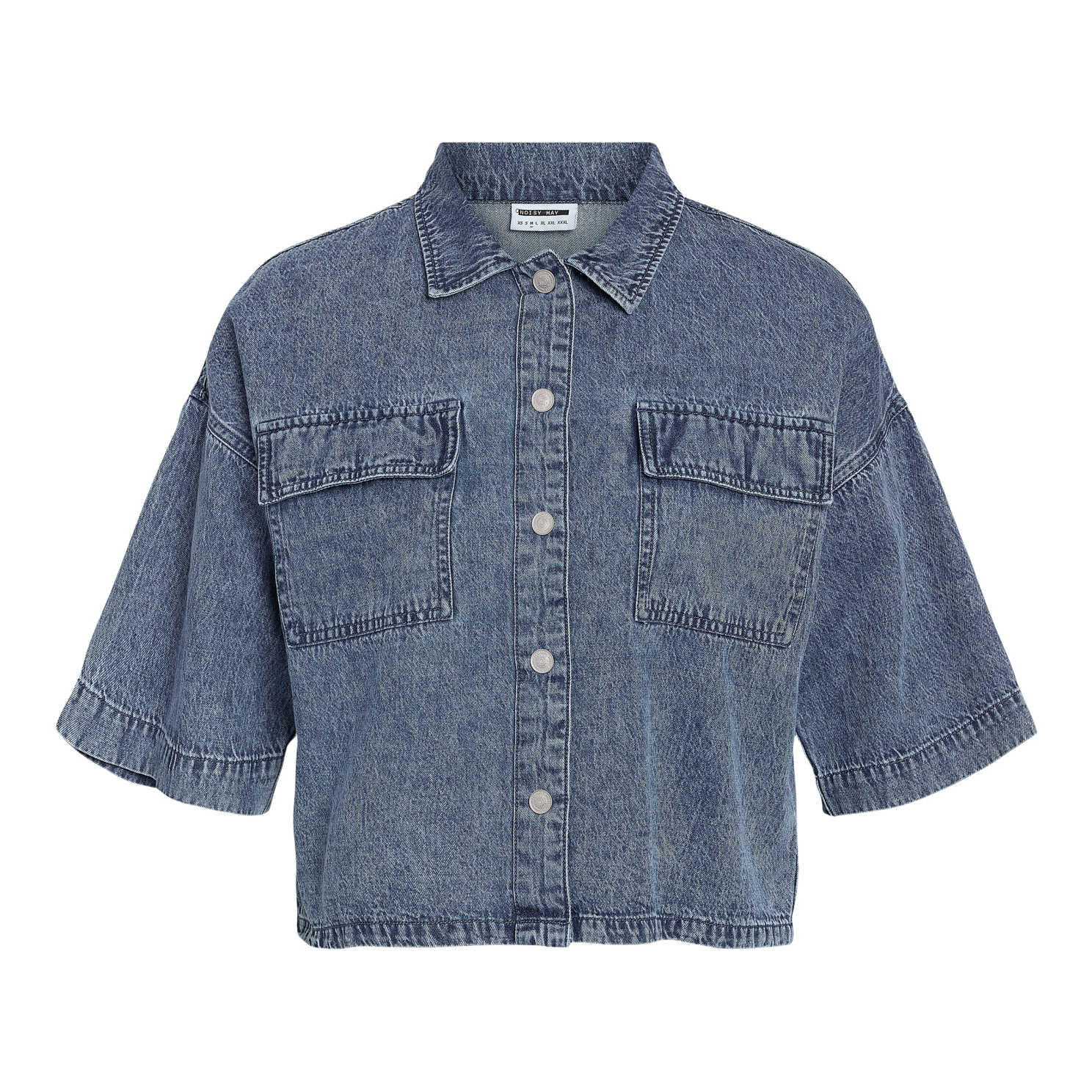 Noisy May Enza Dame Denimskjorte - Medium Blue Denim