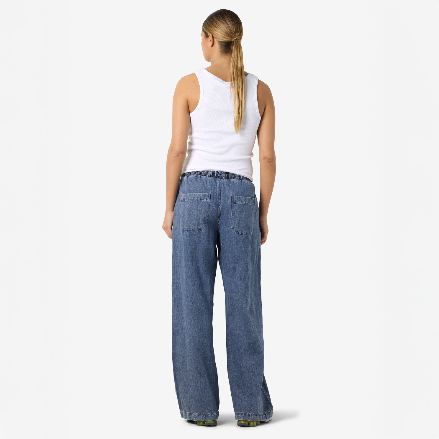Noisy May Enza Dame Bukser - Medium Blue Denim