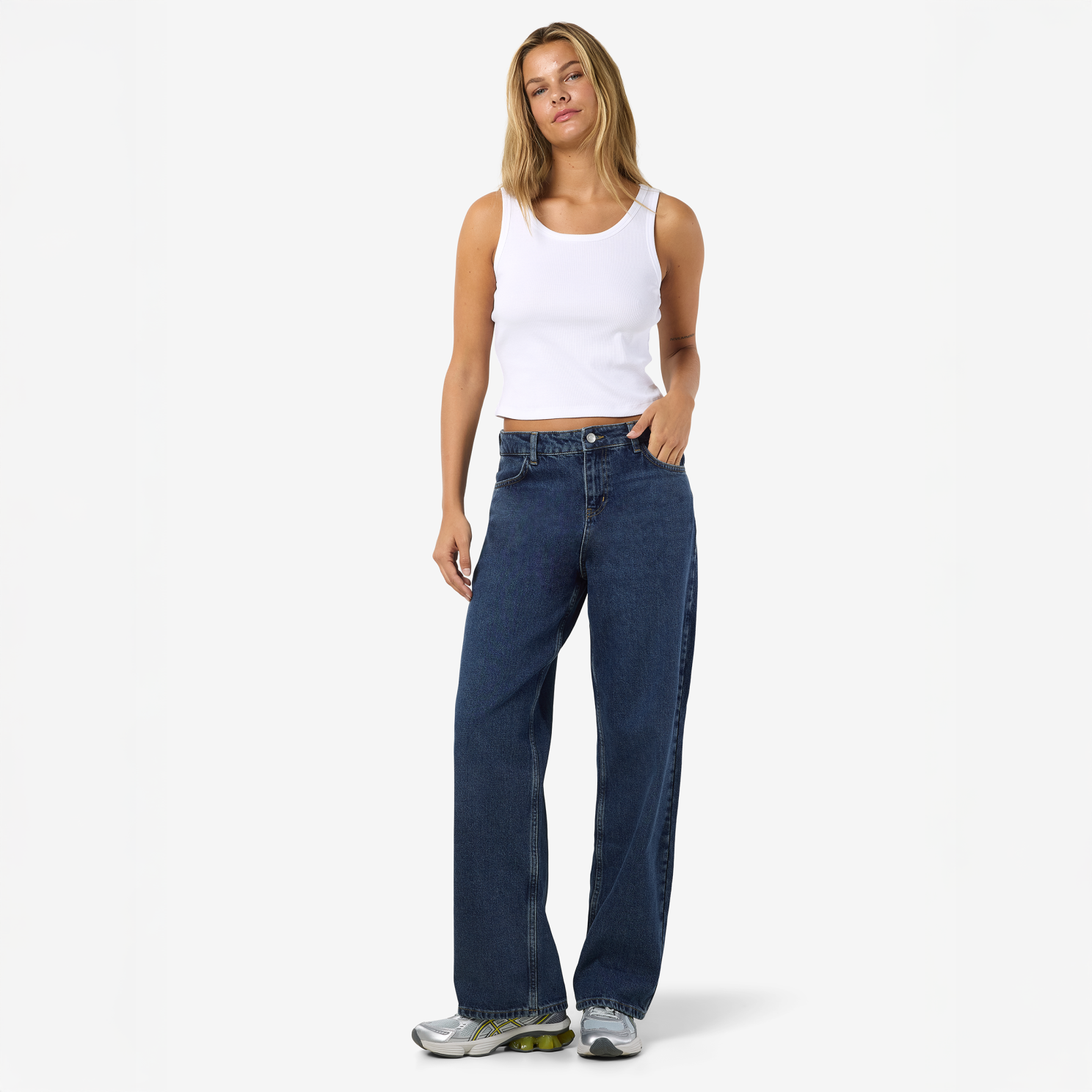 Noisy May Alexa Dame Jeans - Dark Blue Denim