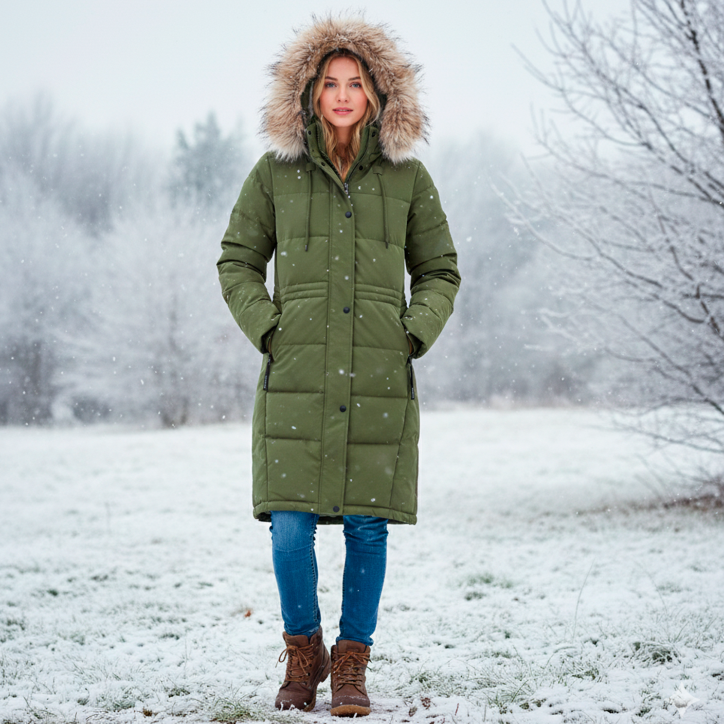 Nordic Project 18 Artemis Dame Vinterjakke m. BIONIC-FINISH® ECO coating - Sea green