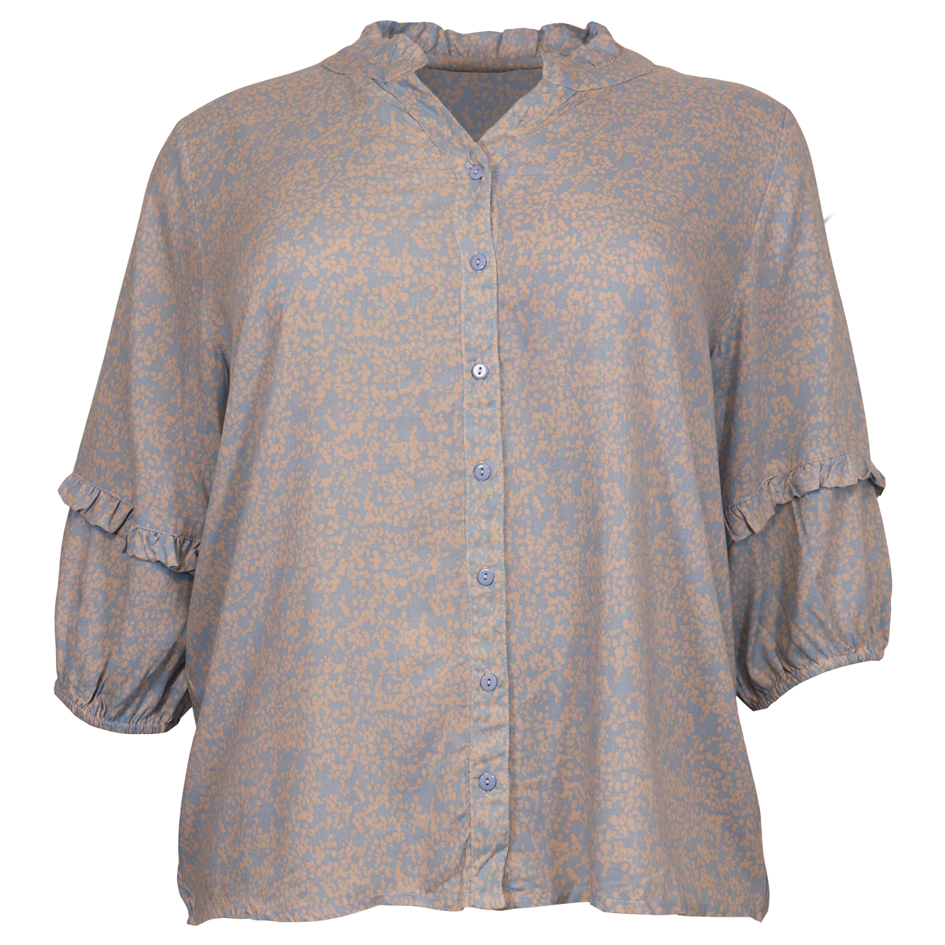 Cassiopeia Dame Skjorte Plus Size - Blue Combi