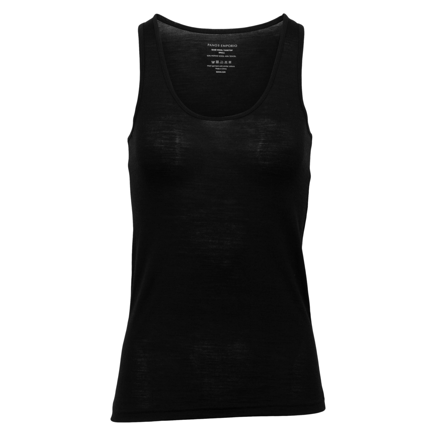 Panos Emporio Dame Tanktop i merinouldmix - BLACK