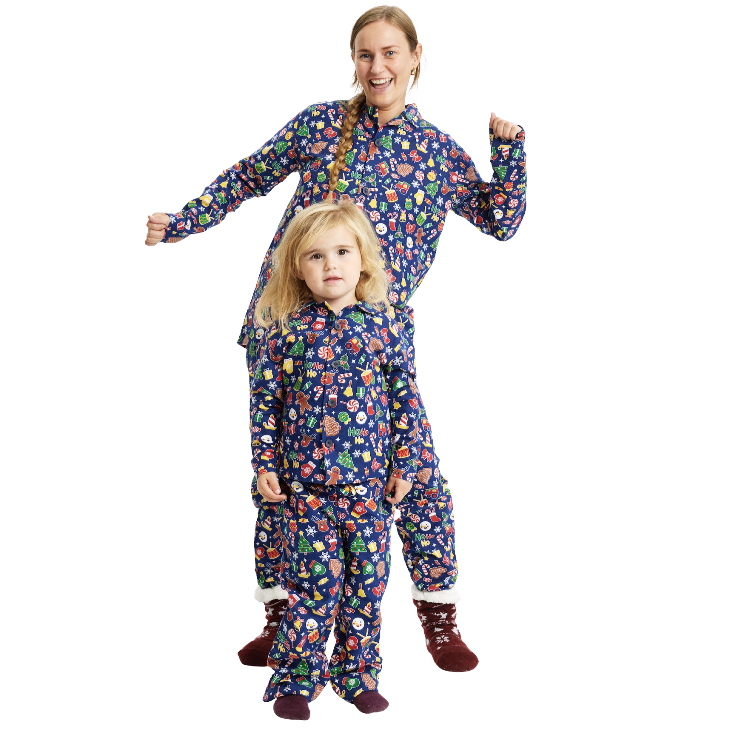 Jule Børne Nattøjssæt i økologisk bomuld - Navy