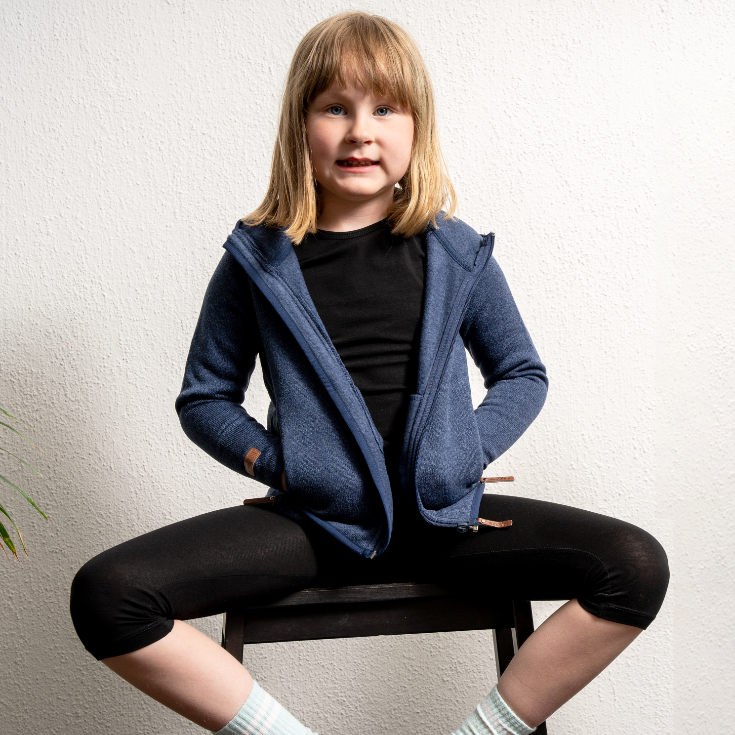 Steenholt Ocean Børne Fleecejakke - Melange Blue