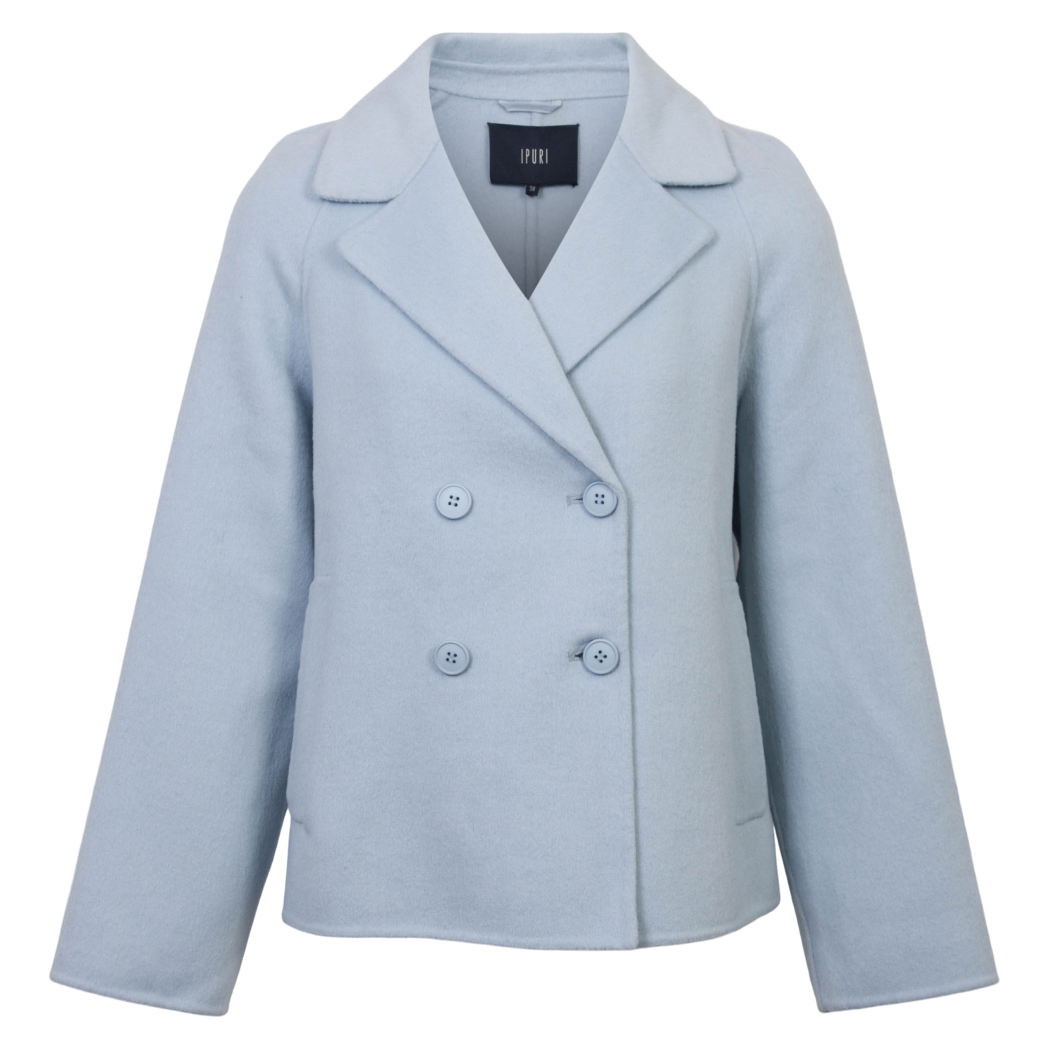 Dame Jakke i uld - Lys blå
