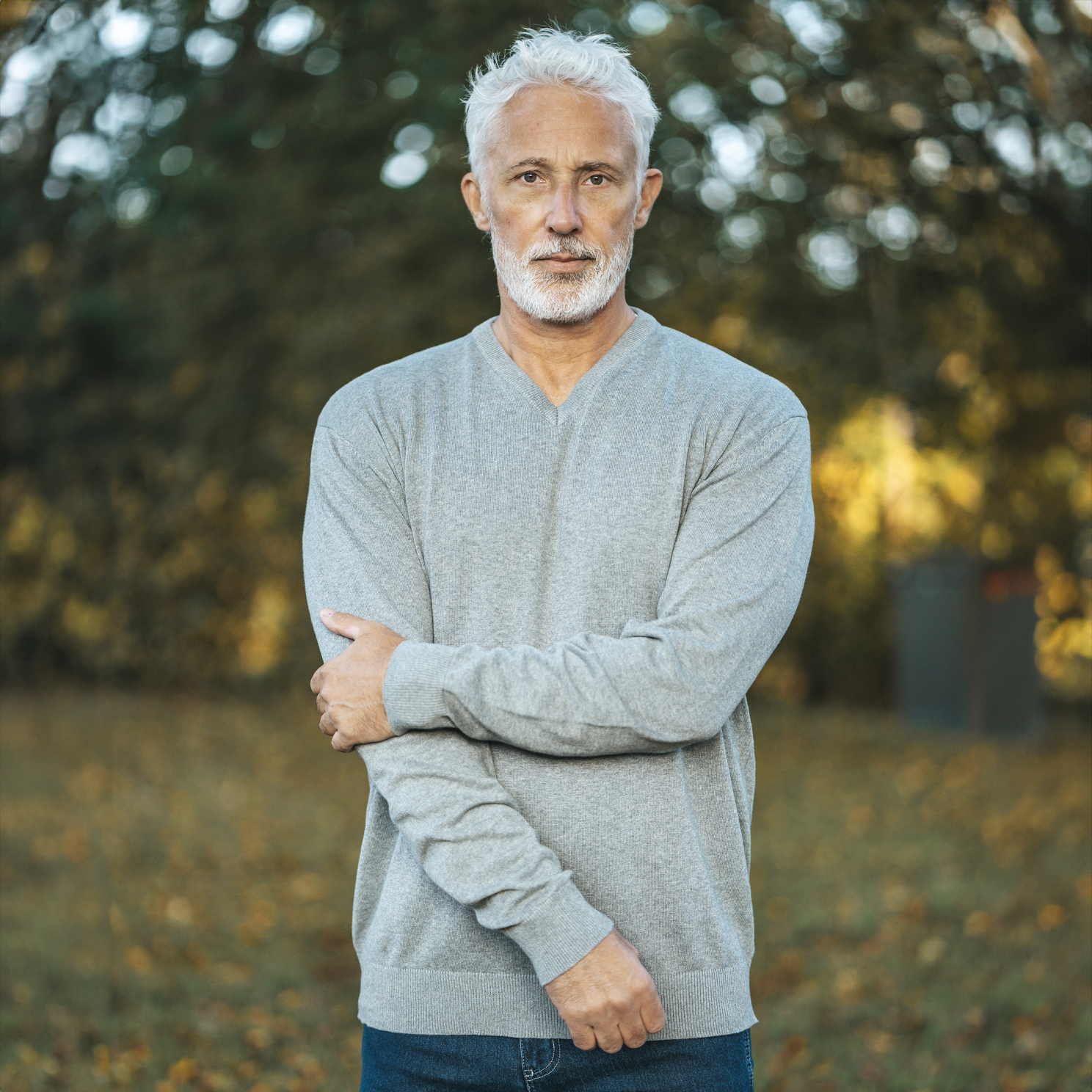 Carnét Stone Herre Striktrøje - Grey Mix