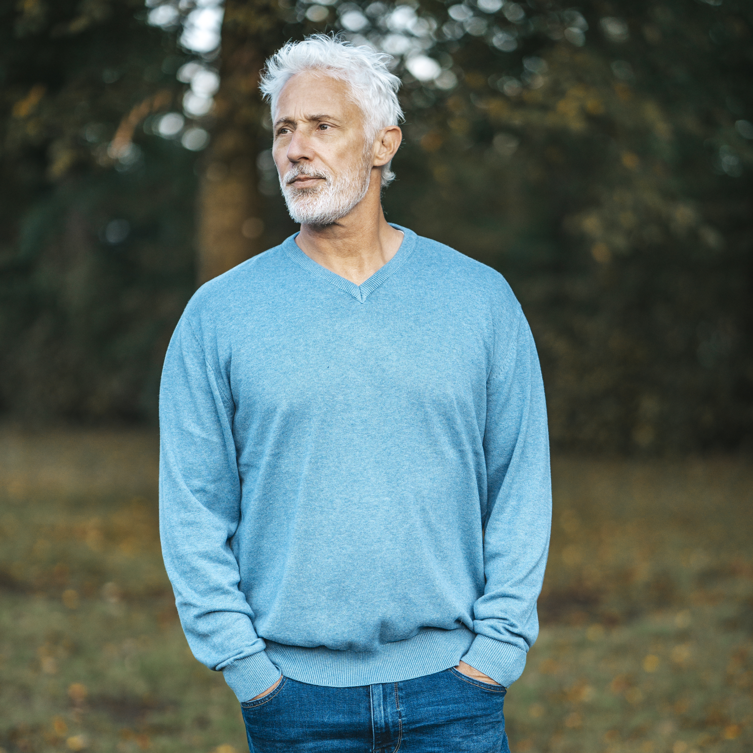 Carnét Stone Herre Striktrøje - Colony Blue Mix