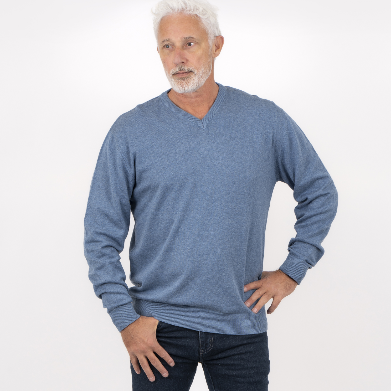 Carnét Stone Herre Striktrøje - Colony Blue Mix