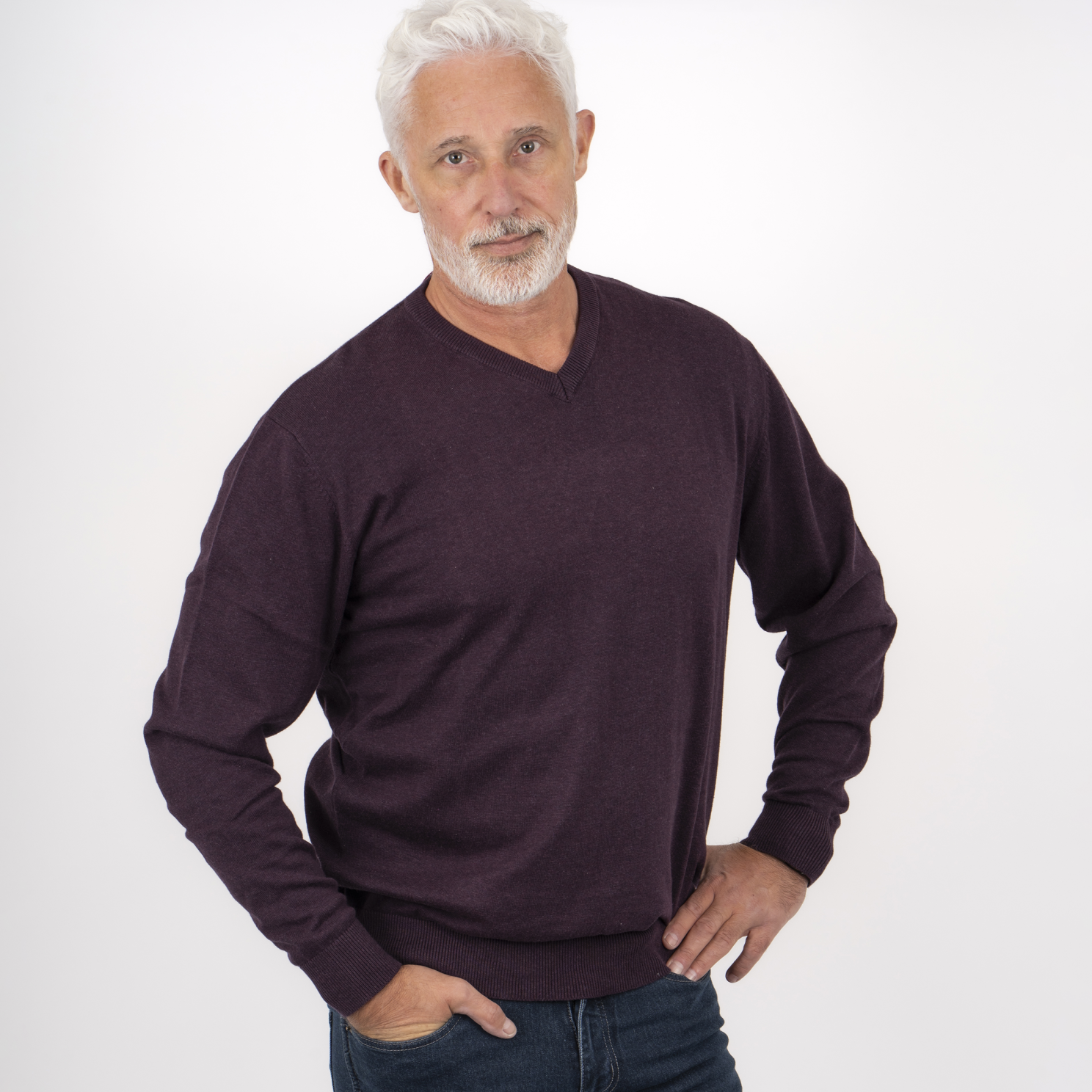 Carnét Stone Herre Striktrøje - Plum Mix