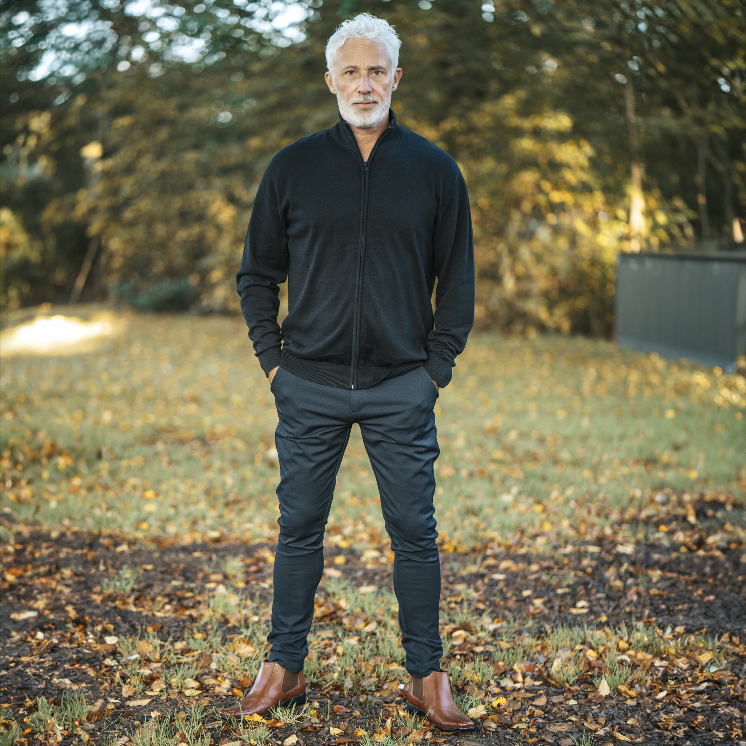 Carnét Stone Herre Cardigan - Jet Black