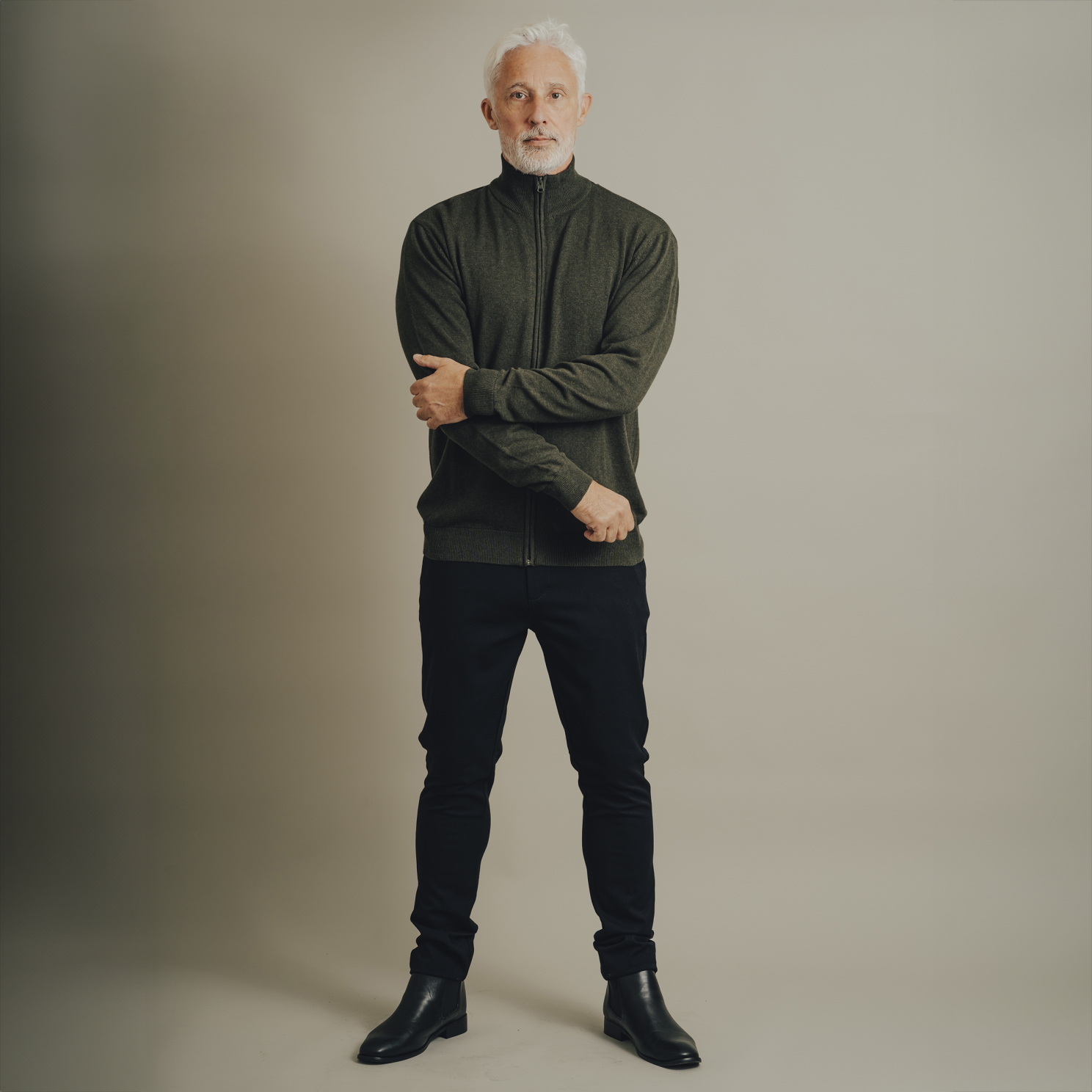 Carnét Stone Herre Cardigan - Forest Green Mix