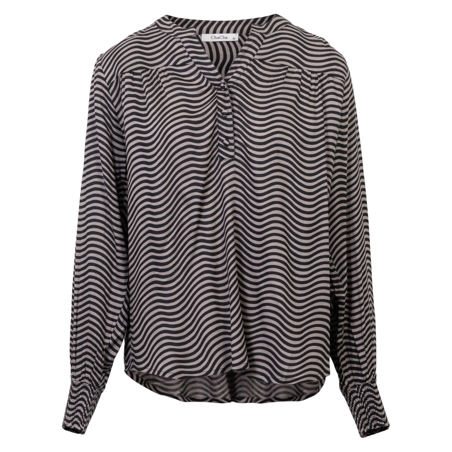 ZbyZ Dame Bluse - Moon Rock/Black