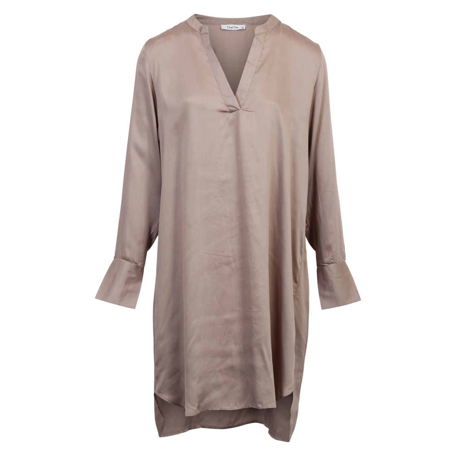 ZbyZ Dame Kjole Plus Size - Beige