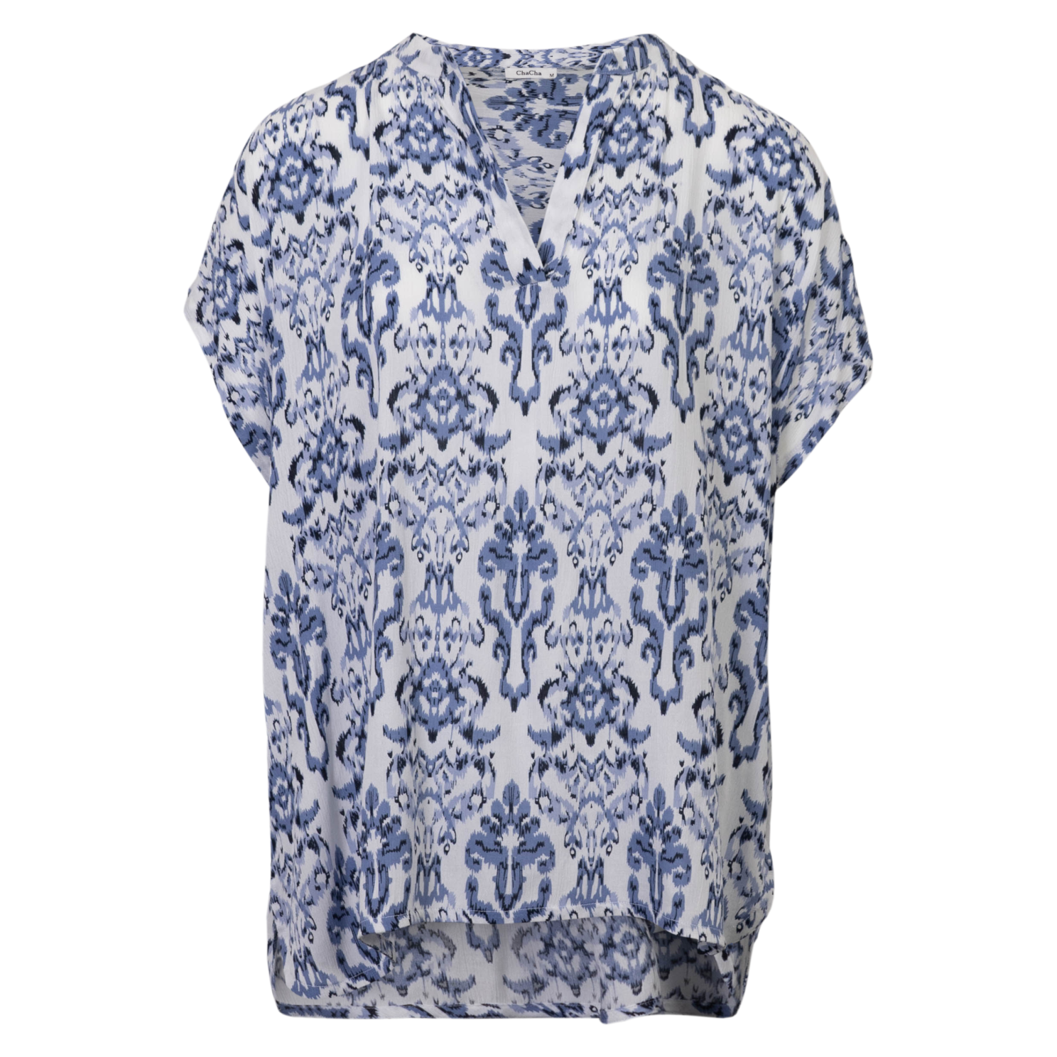ZbyZ Dame Kortærmet bluse - Blue Combo