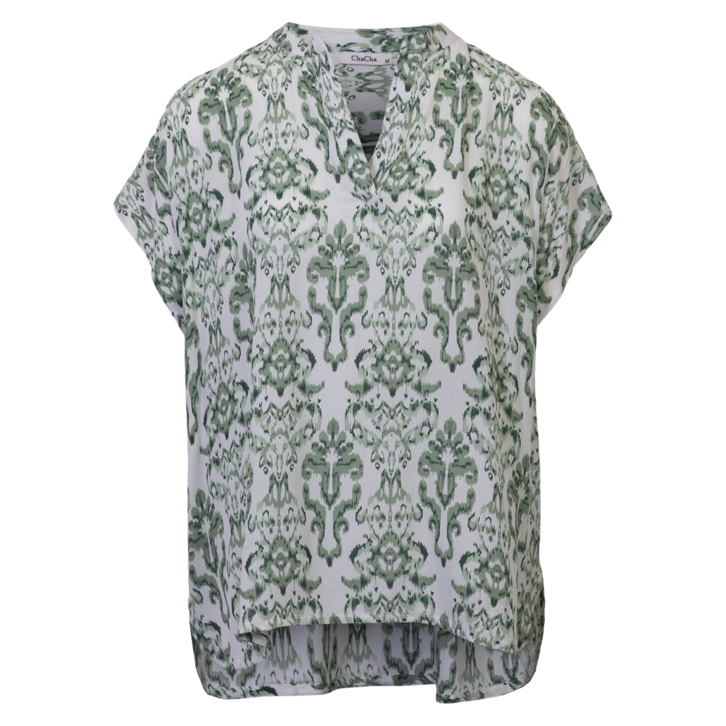 ZbyZ Dame Kortærmet bluse - Green combo