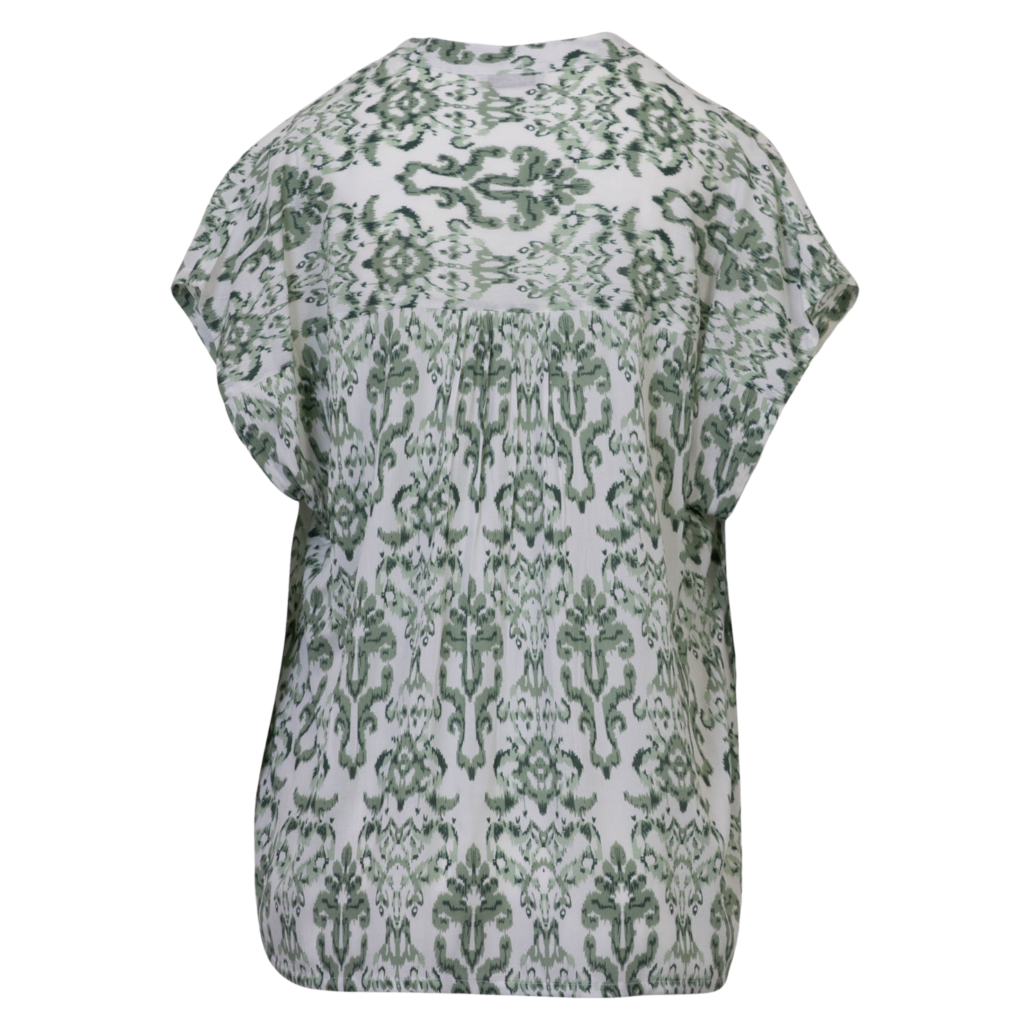 ZbyZ Dame Kortærmet bluse - Green combo