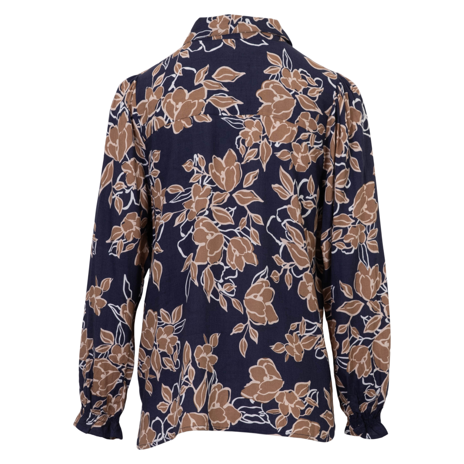 ChaCha Dame Skjorte - Blue/Beige AOP