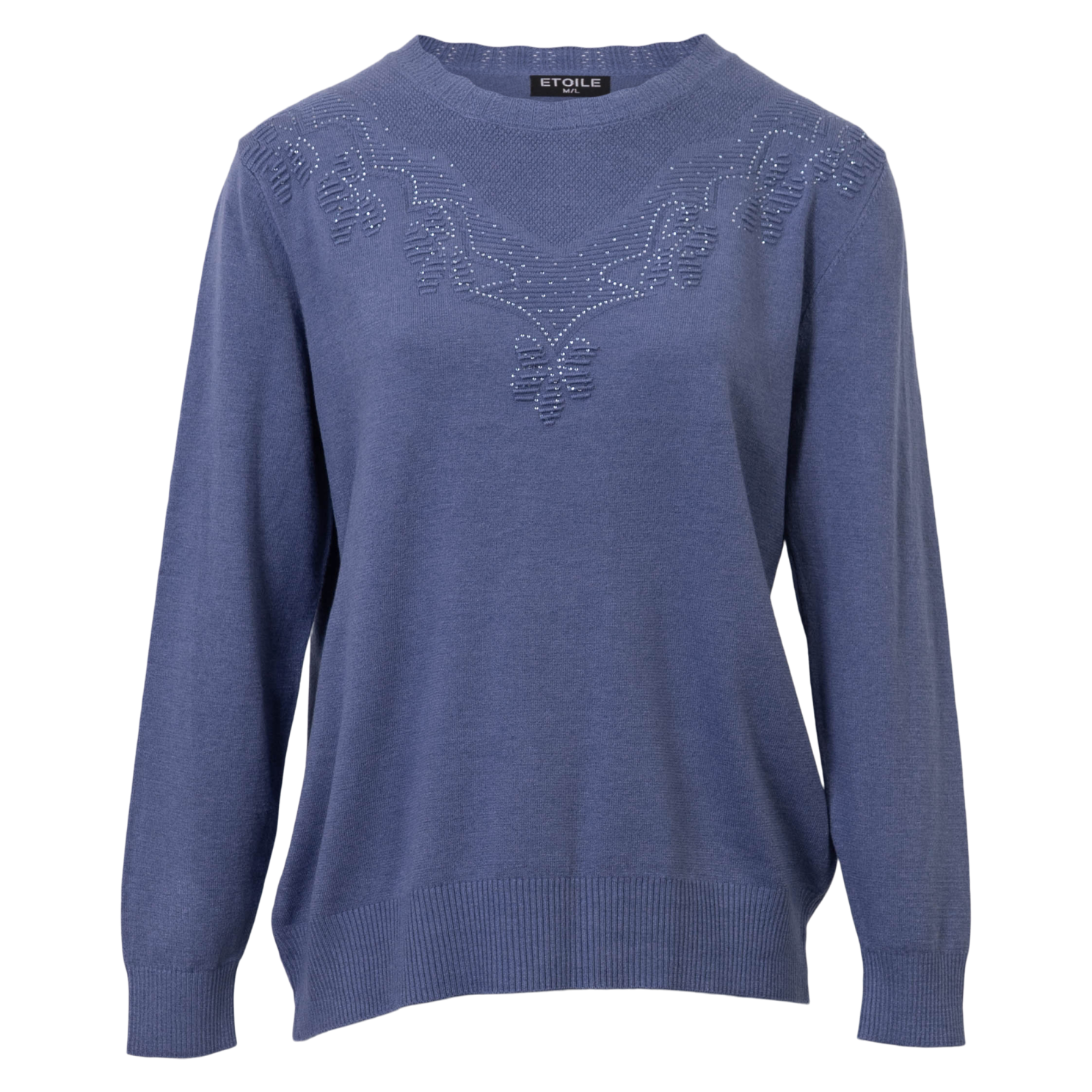 Etoile Dame Striktrøje - BLÅ
