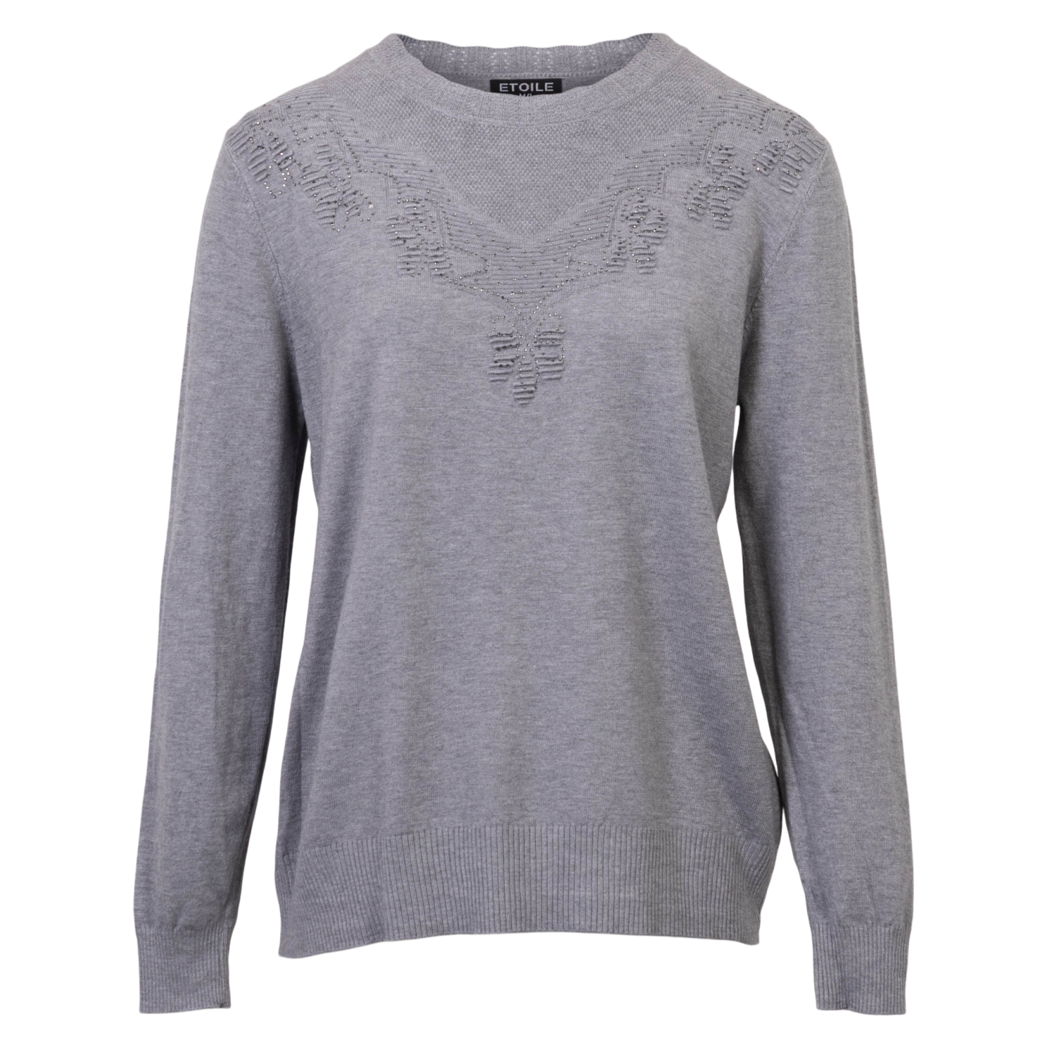 Etoile Dame Striktrøje - GRÅ