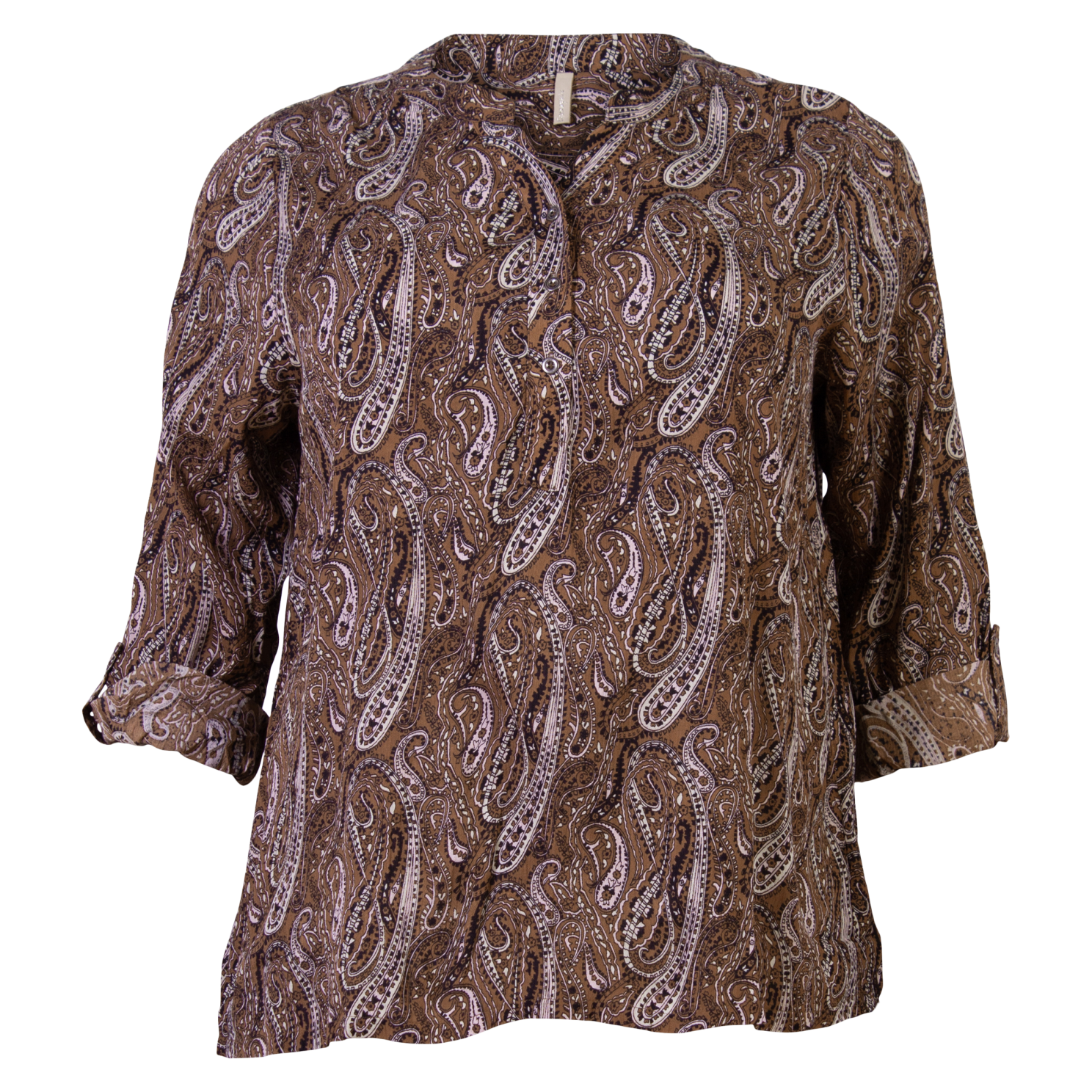 Cassiopeia Janella Dame Bluse Plus Size - Brown Combi