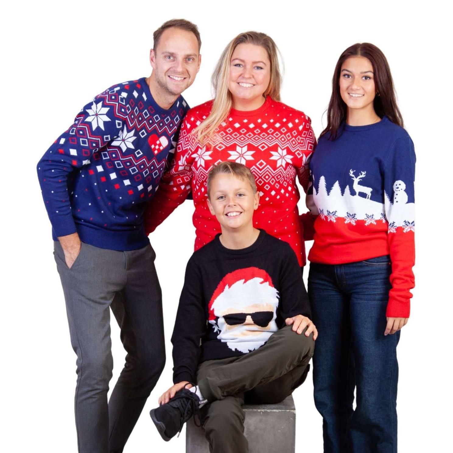 Jule Dame Striktrøje - Mørkeblå