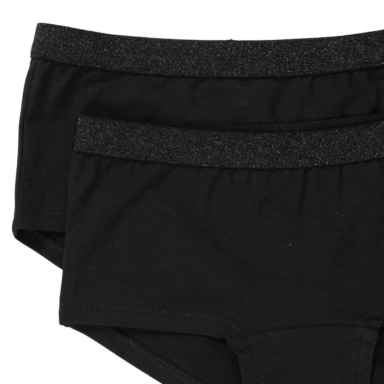 Queenz Uno Pige Trusser m. glimmer - BLACK