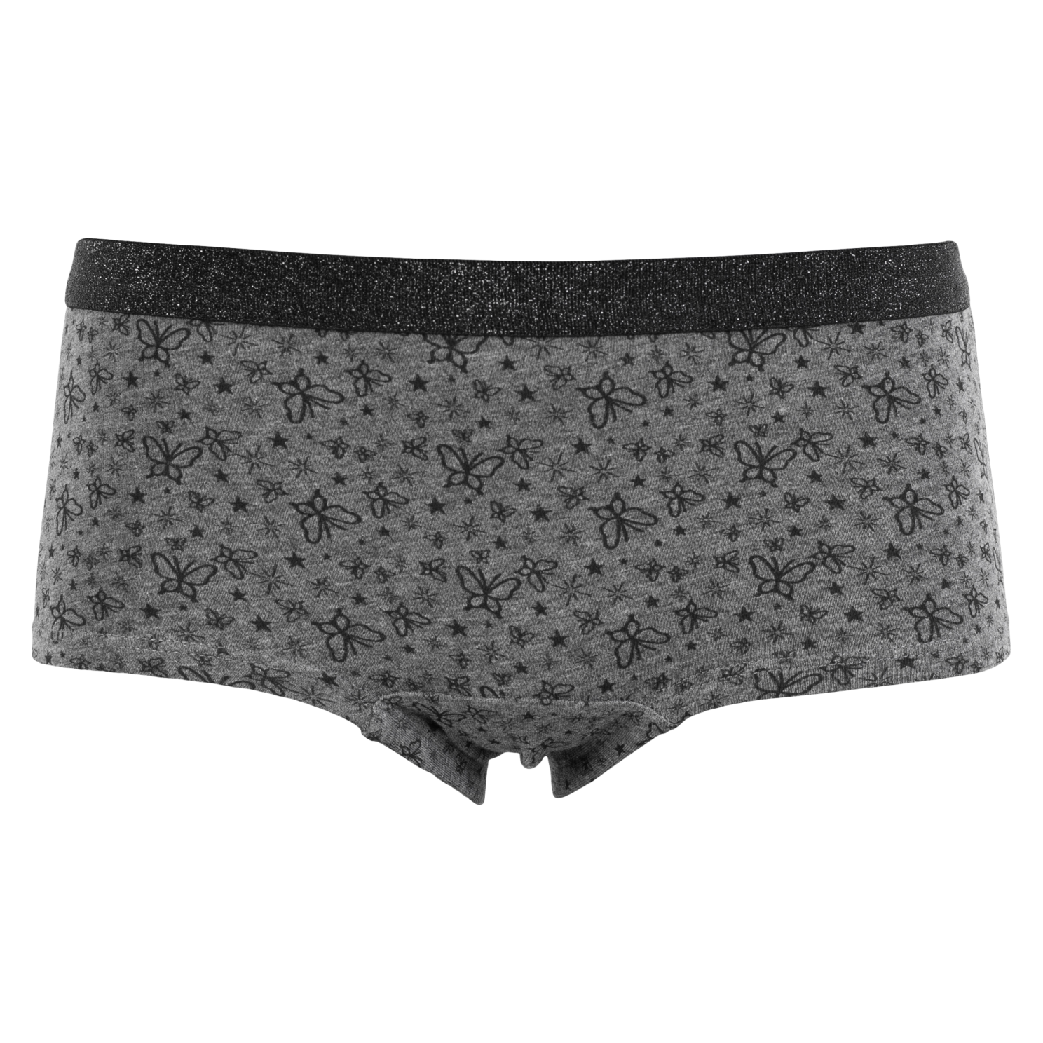 Queenz Uno Pige Trusser m. glimmer - GREY MELANGE AOP GIRL