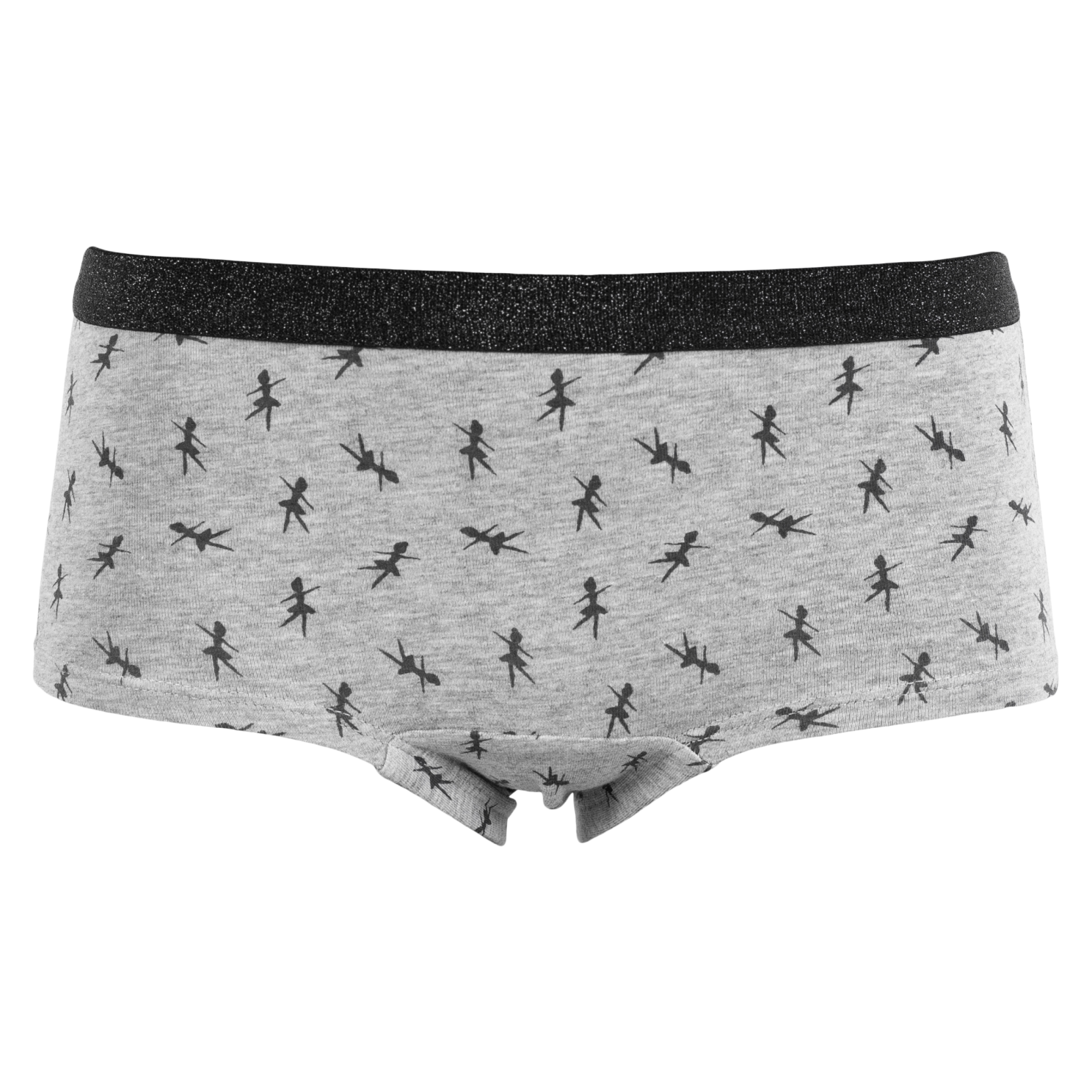 Queenz Uno Pige Trusser m. glimmer - GREY MELANGE AOP GIRL