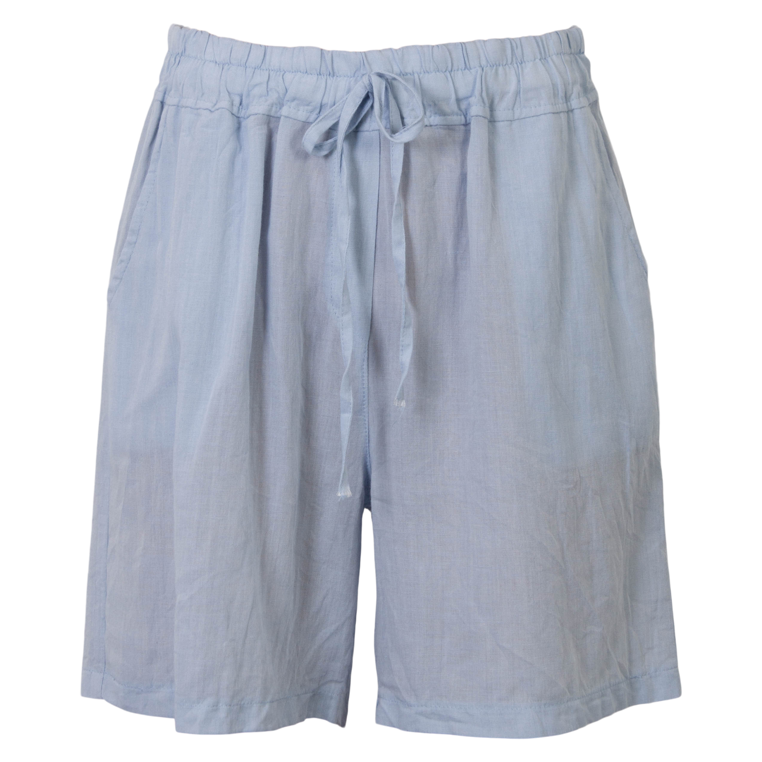 Leonora Dame Shorts i hørmix - Heavenly Blue