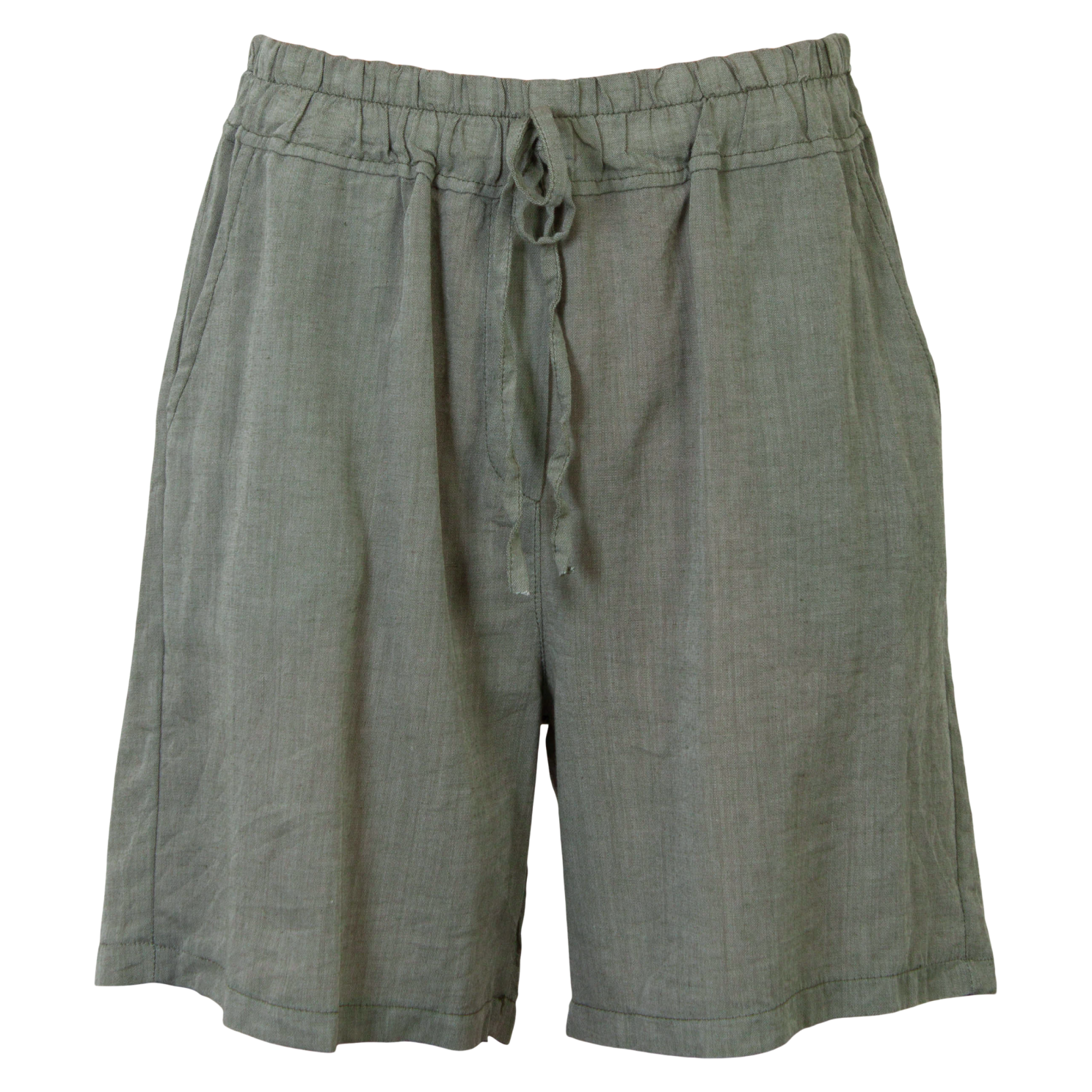 Leonora Dame Shorts i hørmix - Green