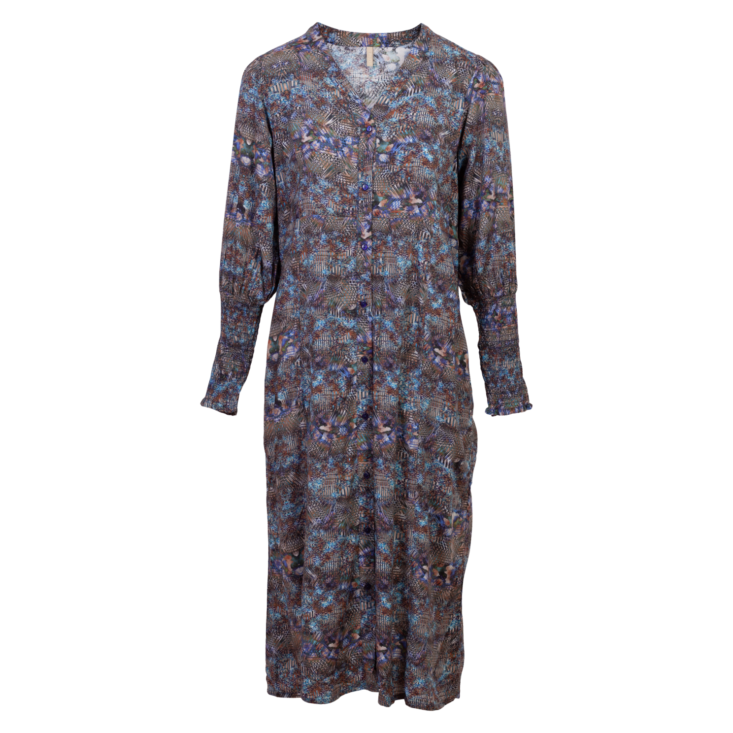 Cassiopeia Mettele Dame Kjole Plus Size - Blue Combi