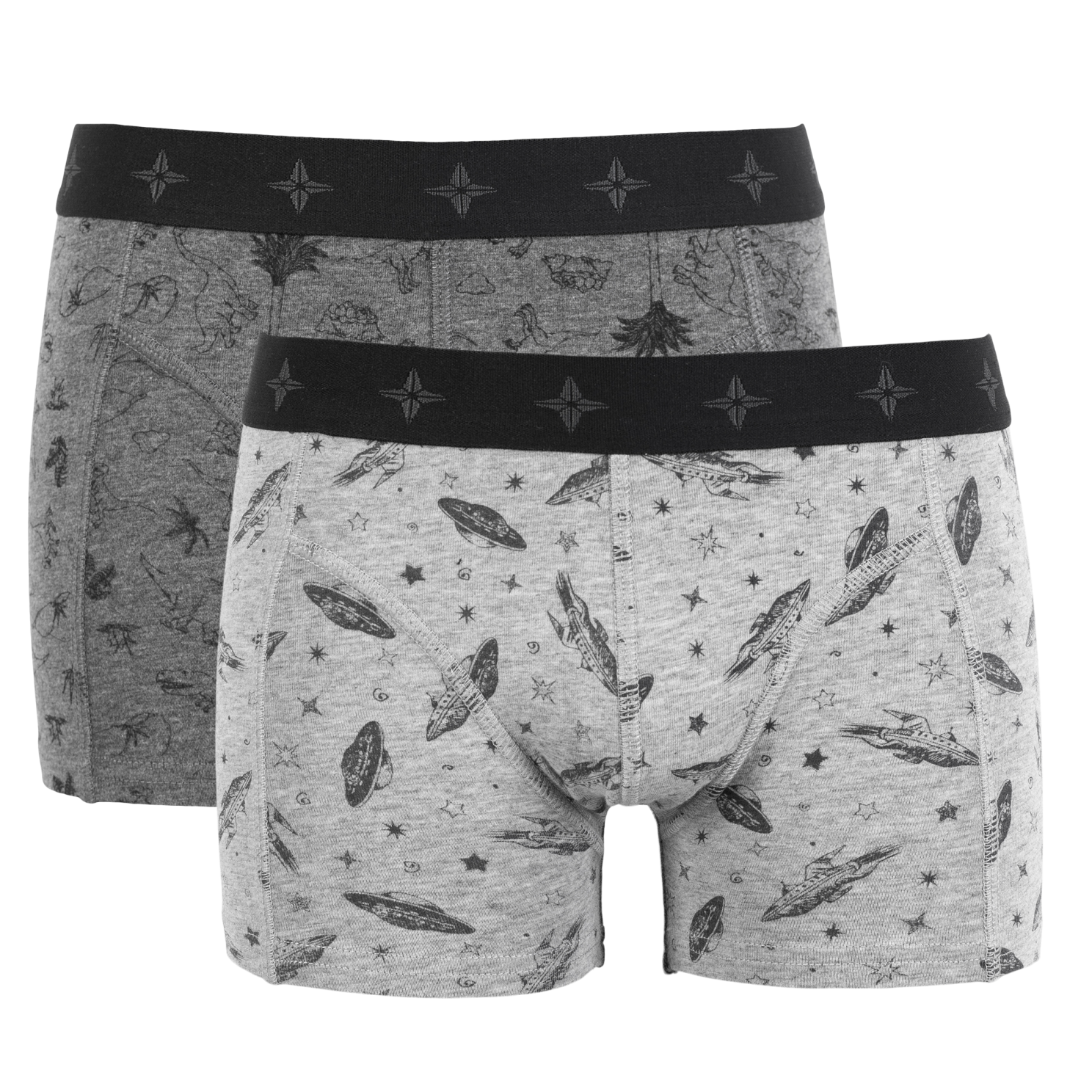 N.O.H.R. Uno Drenge Tights - Grey Melange AOP Boy