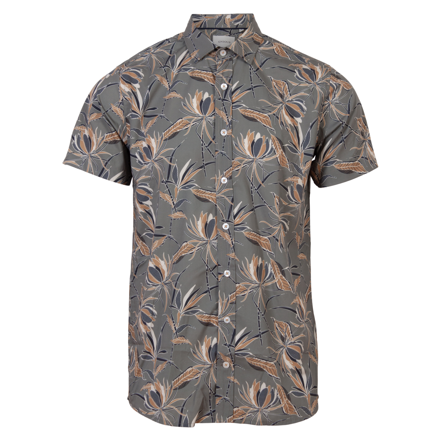 Gnious Herre Kortærmet skjorte - Castor Grey