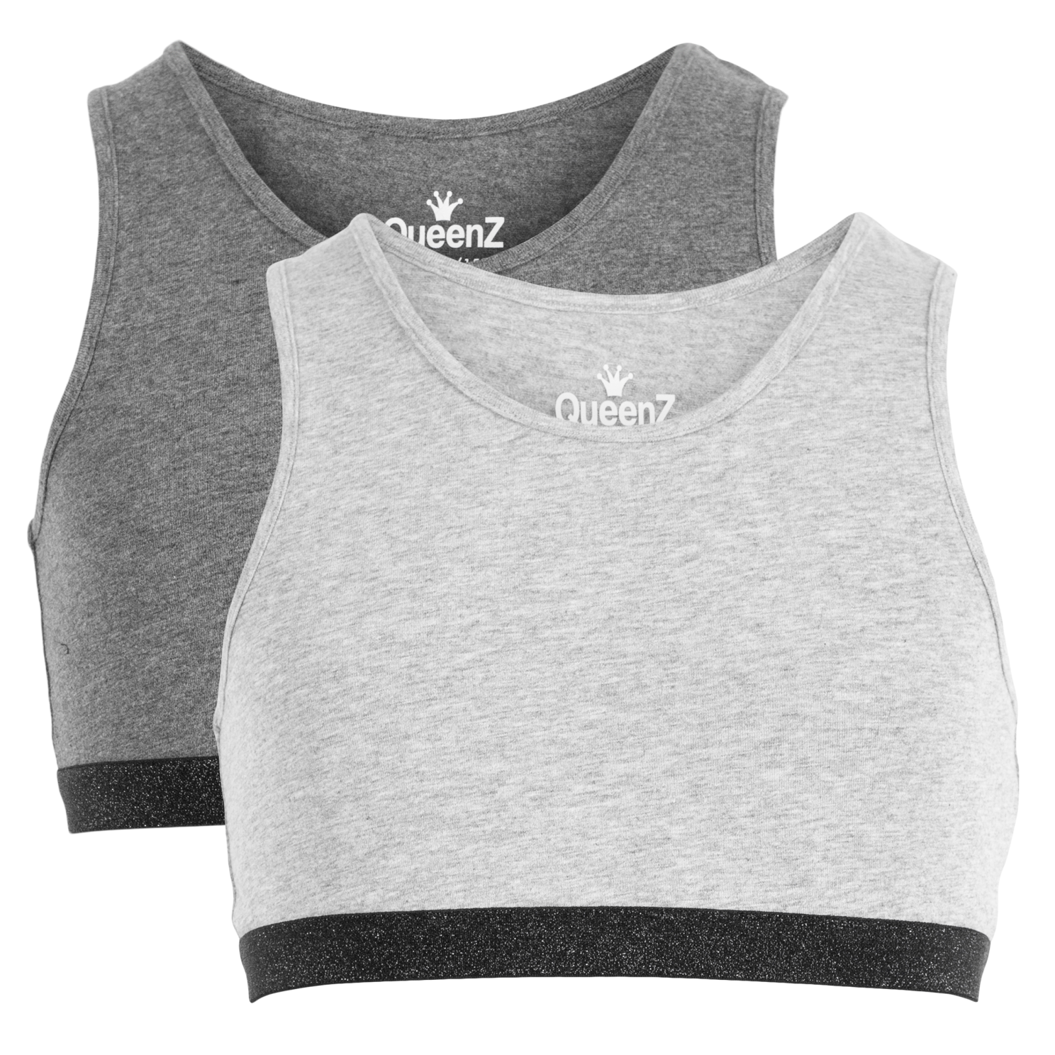 Queenz Uno Pige Top - GREY MELANGE