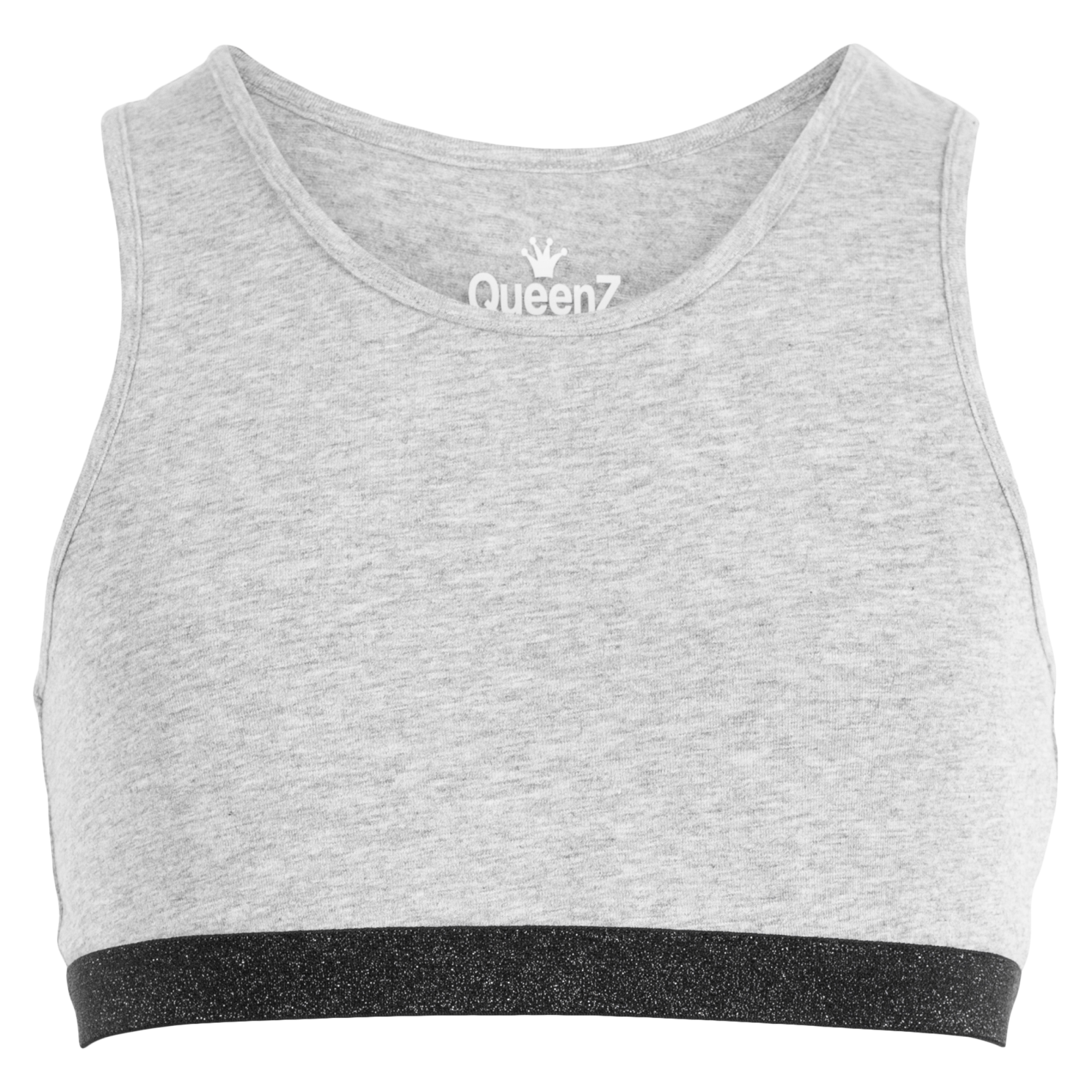 Queenz Uno Pige Top - GREY MELANGE