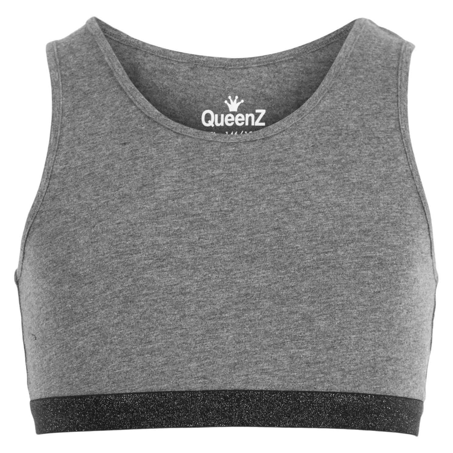 Queenz Uno Pige Top - GREY MELANGE