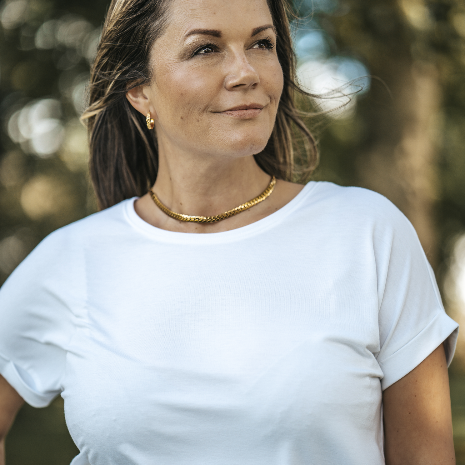 Steenholt Joan Dame T-shirt Plus Size - Bright White