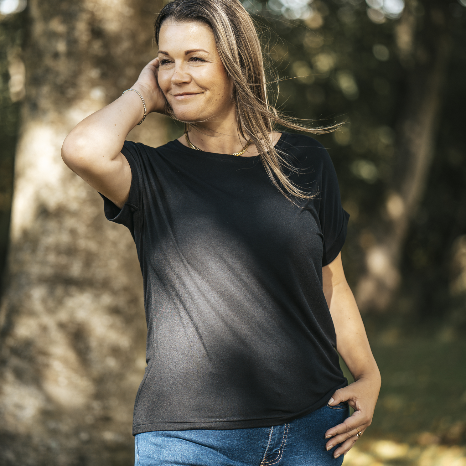 Steenholt Joan Dame T-shirt Plus Size - Black